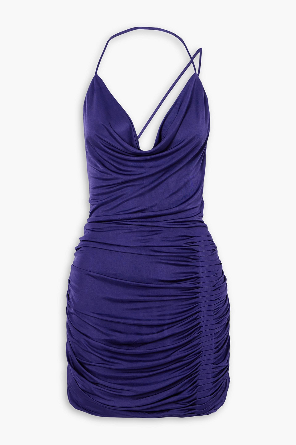 Gauge81 Adana Ruched Jersey Mini Dress In Purple