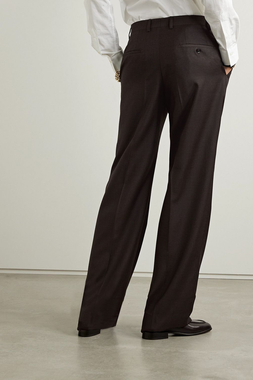 BRIONI Pleated wool straight-leg pants