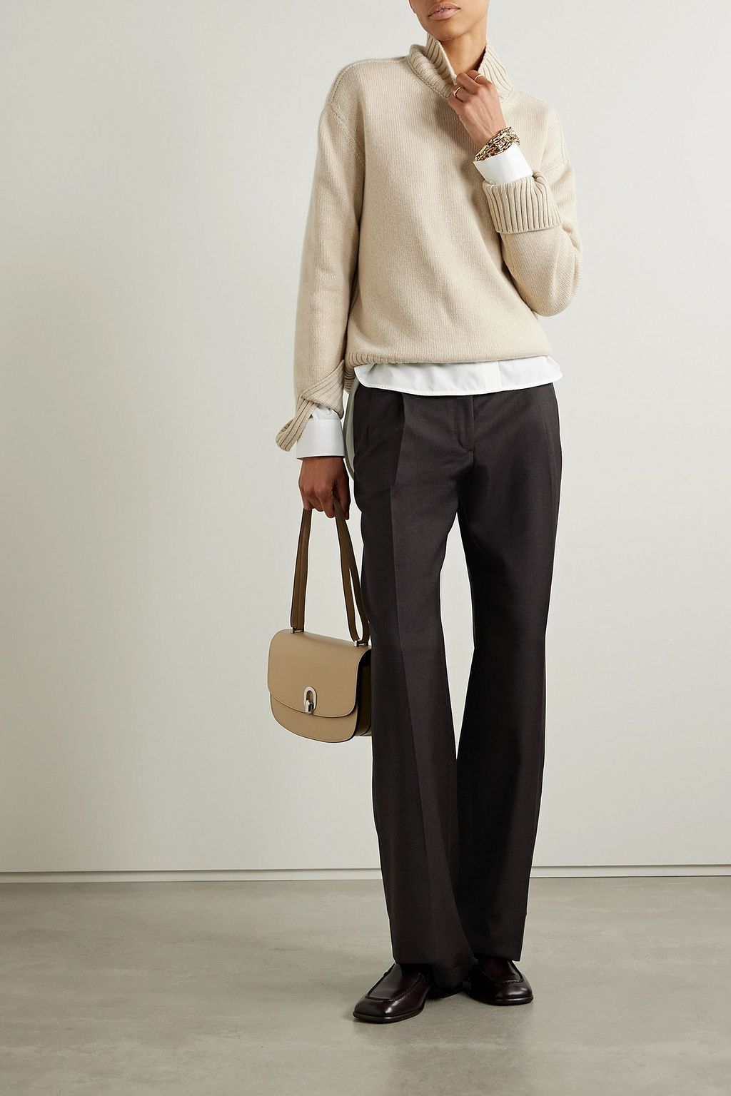 BRIONI Pleated wool straight-leg pants