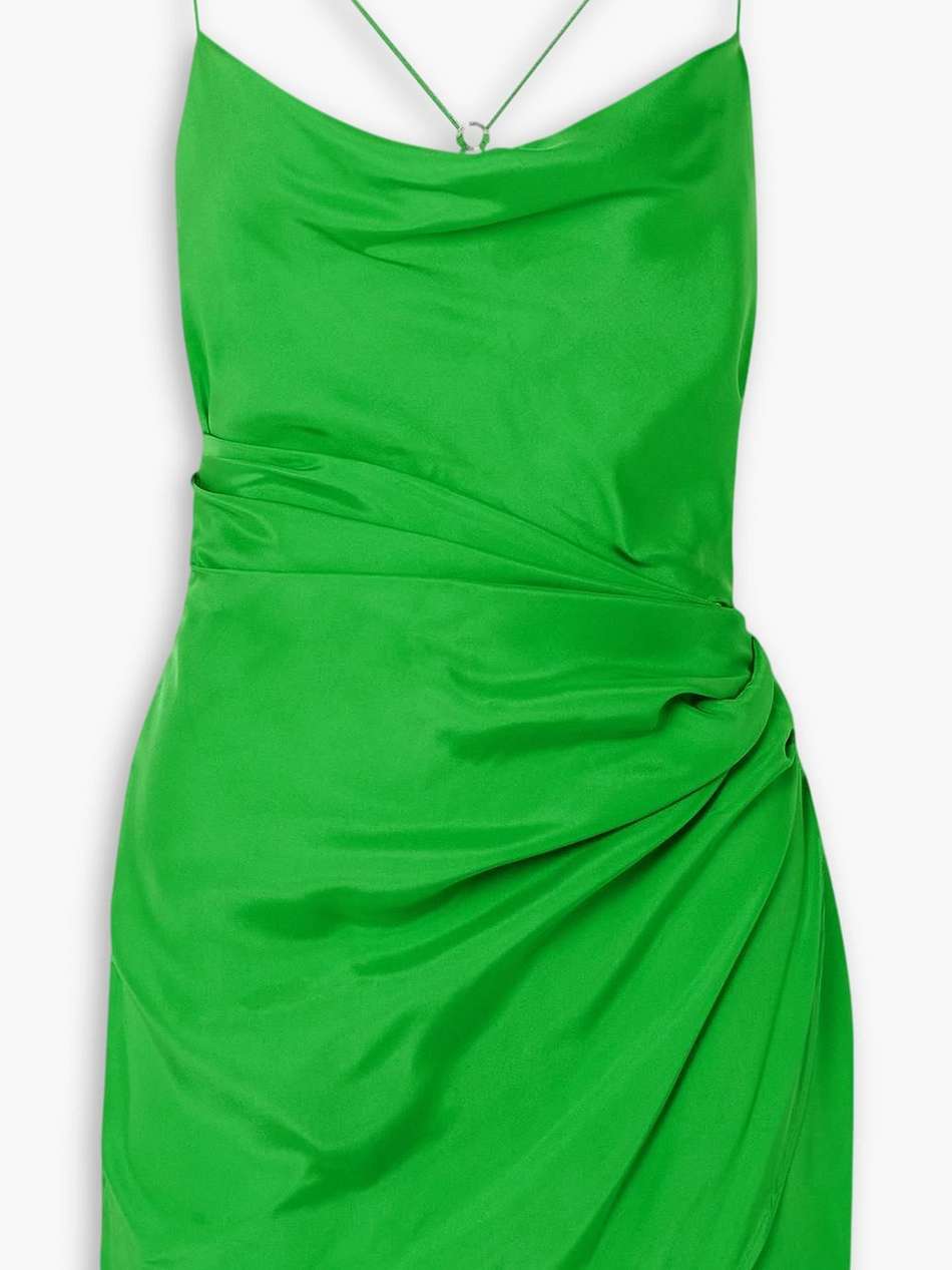 shiroi open-back wrap-effect silk mini dress