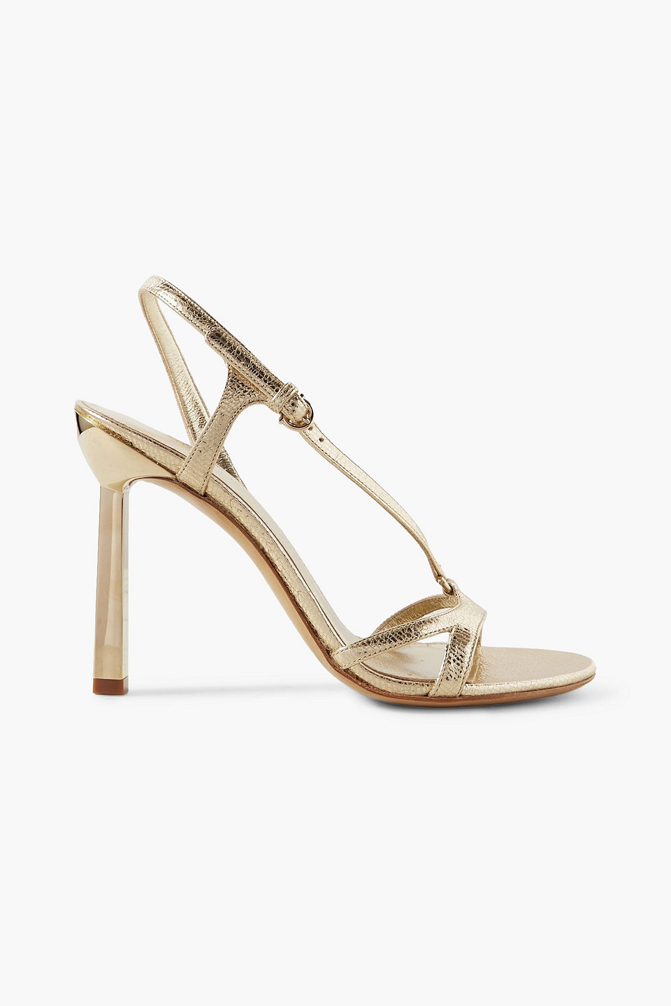 ferragamo - metallic leather sandals - metallic - us 5