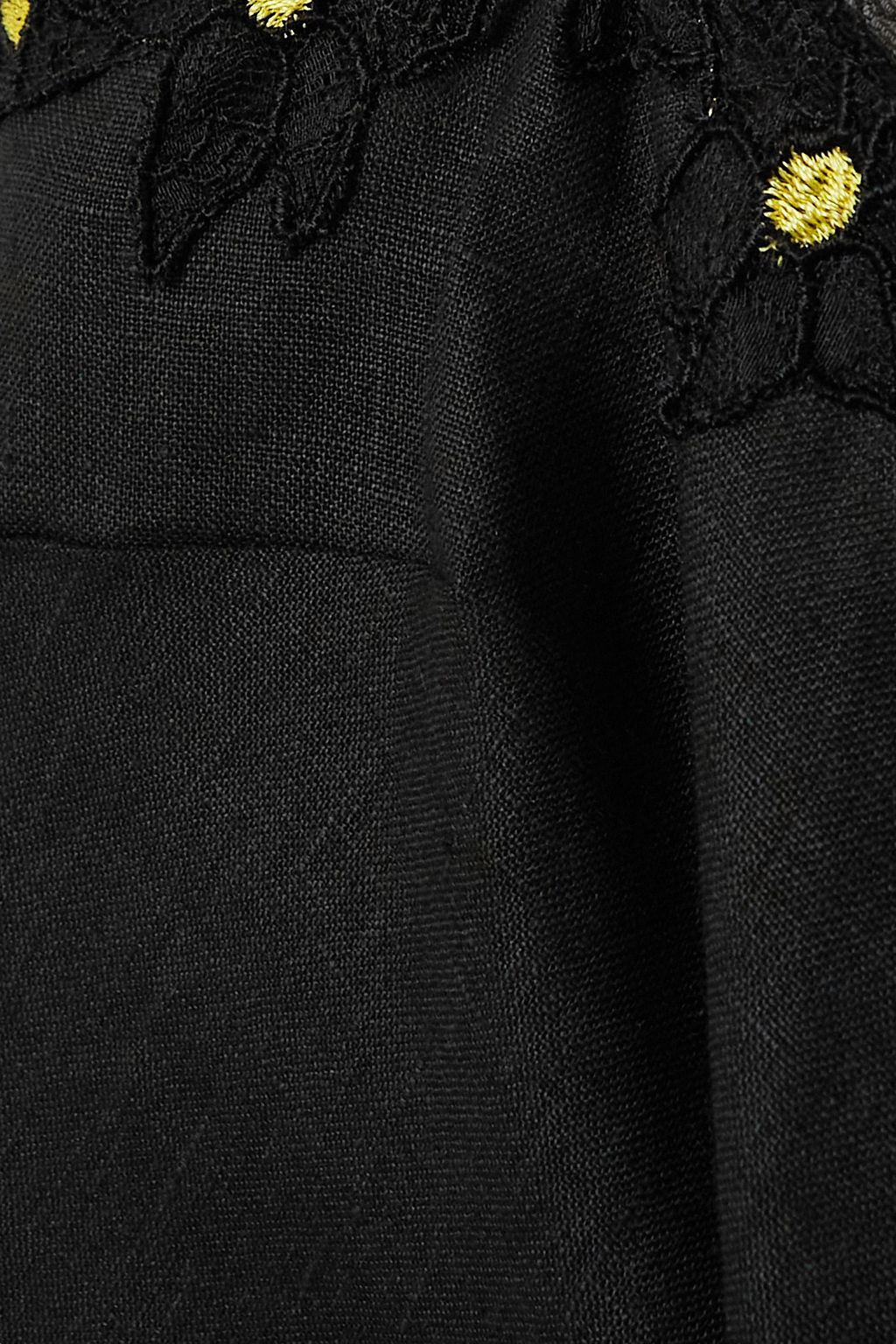 CHRISTOPHER KANE فستان Specimen قصير من الكتان مطرز برقع من الدانتيل
