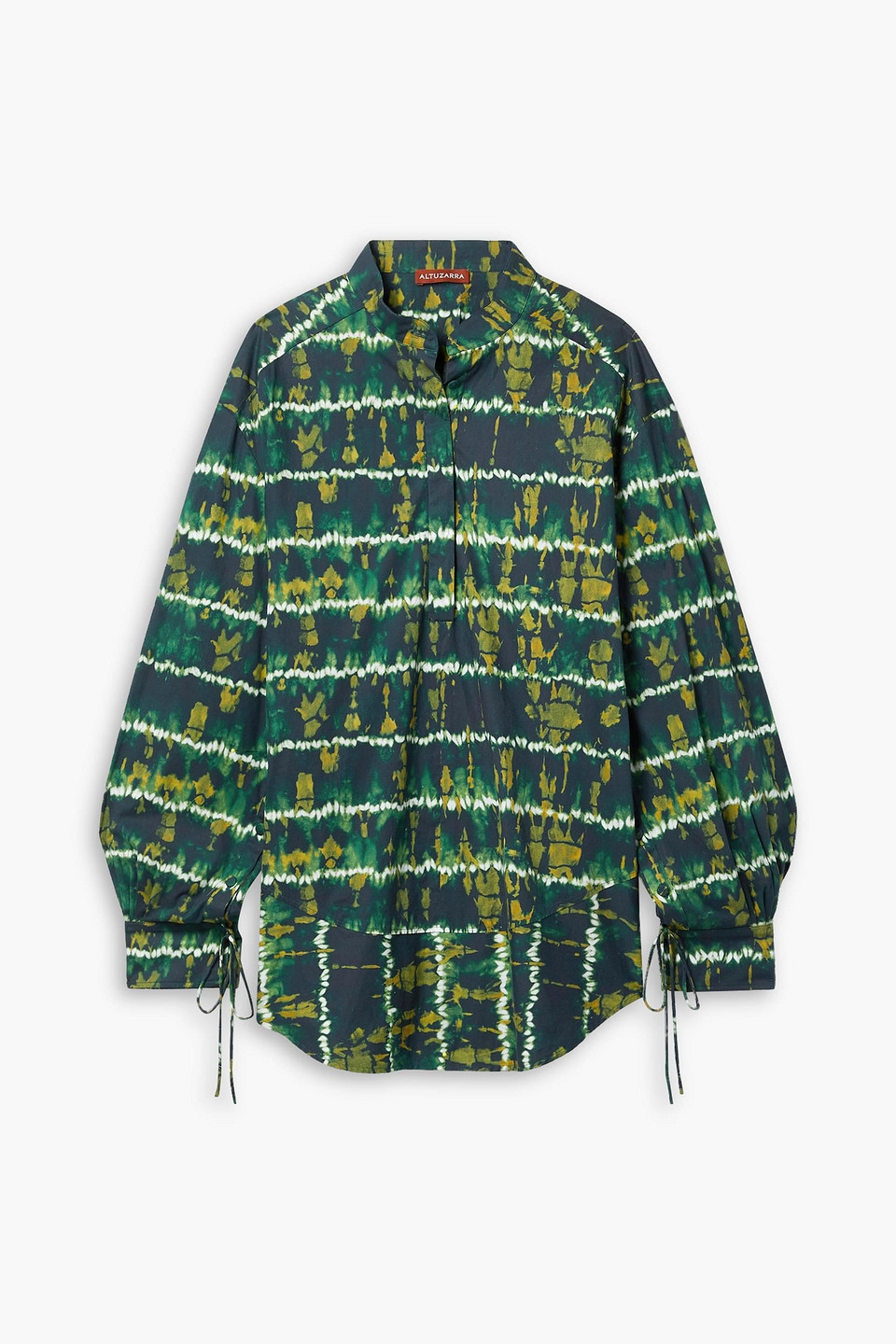 Altuzarra Amara Oversized Tie-dyed Cotton-blend Poplin Shirt In Green