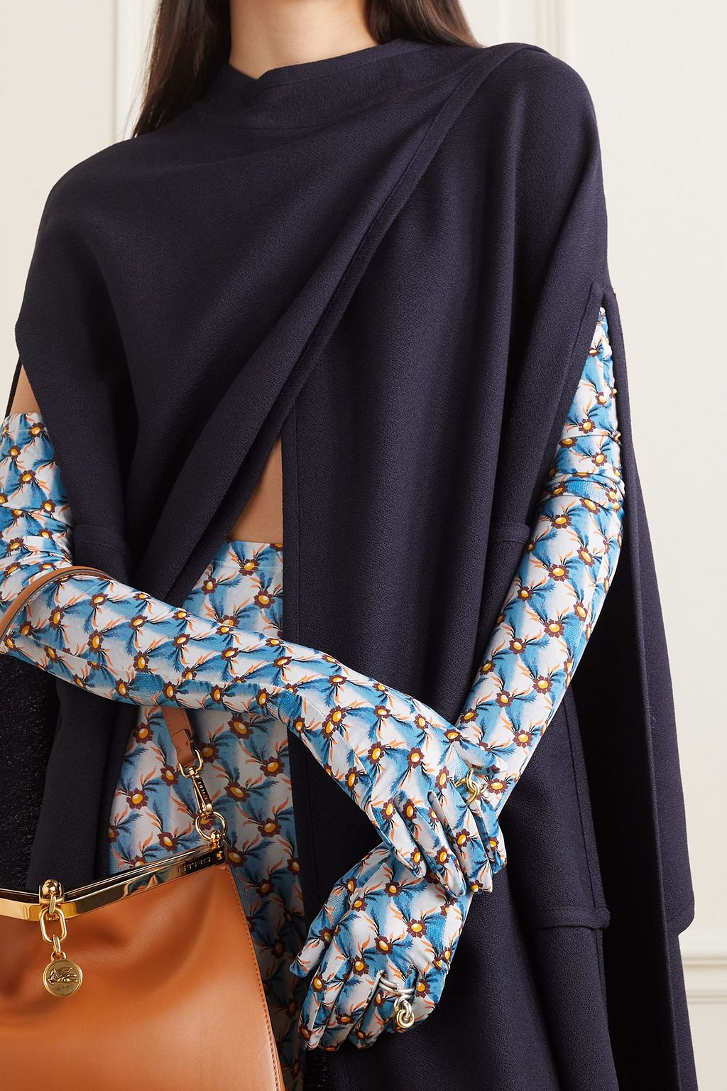 ETRO Printed stretch-jersey gloves