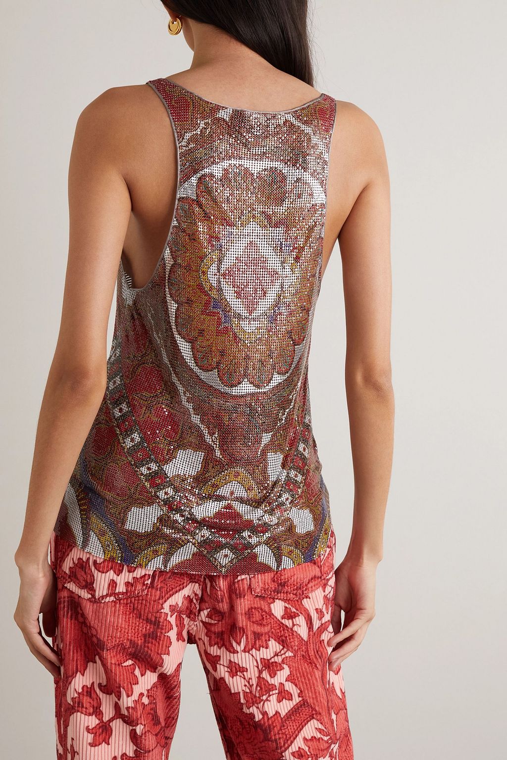 ETRO Pasadena paisley-print chainmail tank