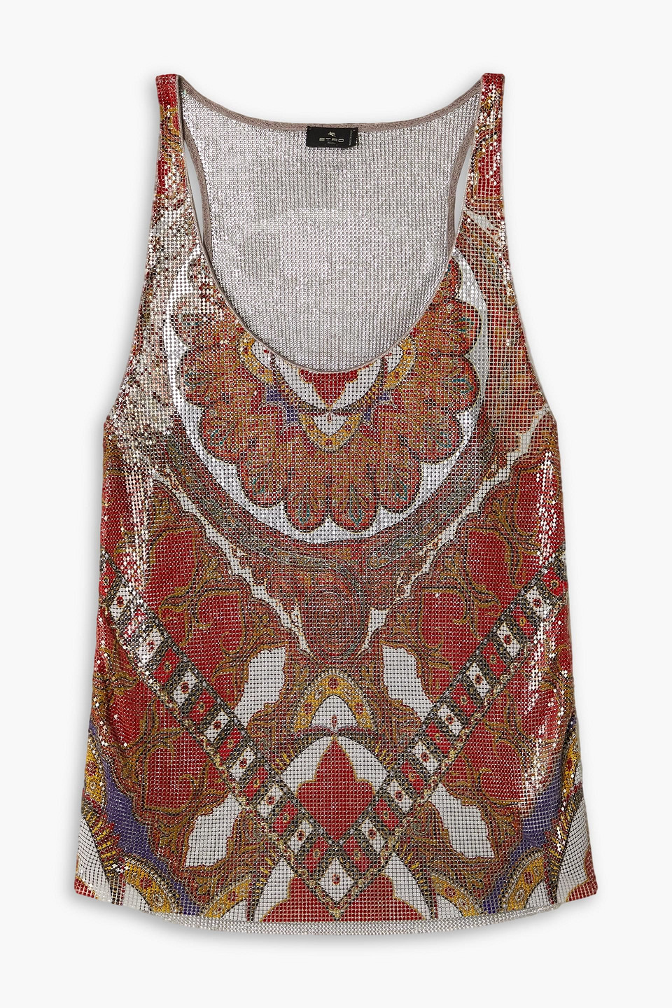 Pasadena paisley-print chainmail tank
