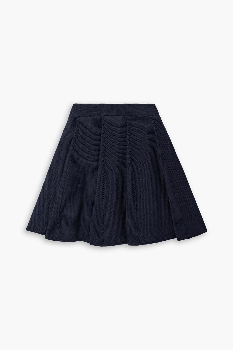 Altuzarra Mapp Pleated Ribbed Cotton-blend Mini Skirt In Navy