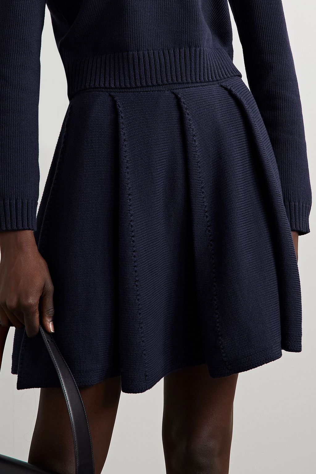 ALTUZARRA Mapp pleated ribbed cotton-blend mini skirt