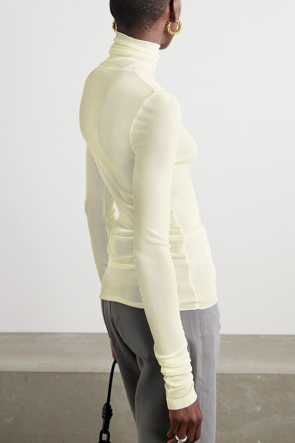 AMI ALEXANDRE MATTIUSSI Ribbed jersey turtleneck top