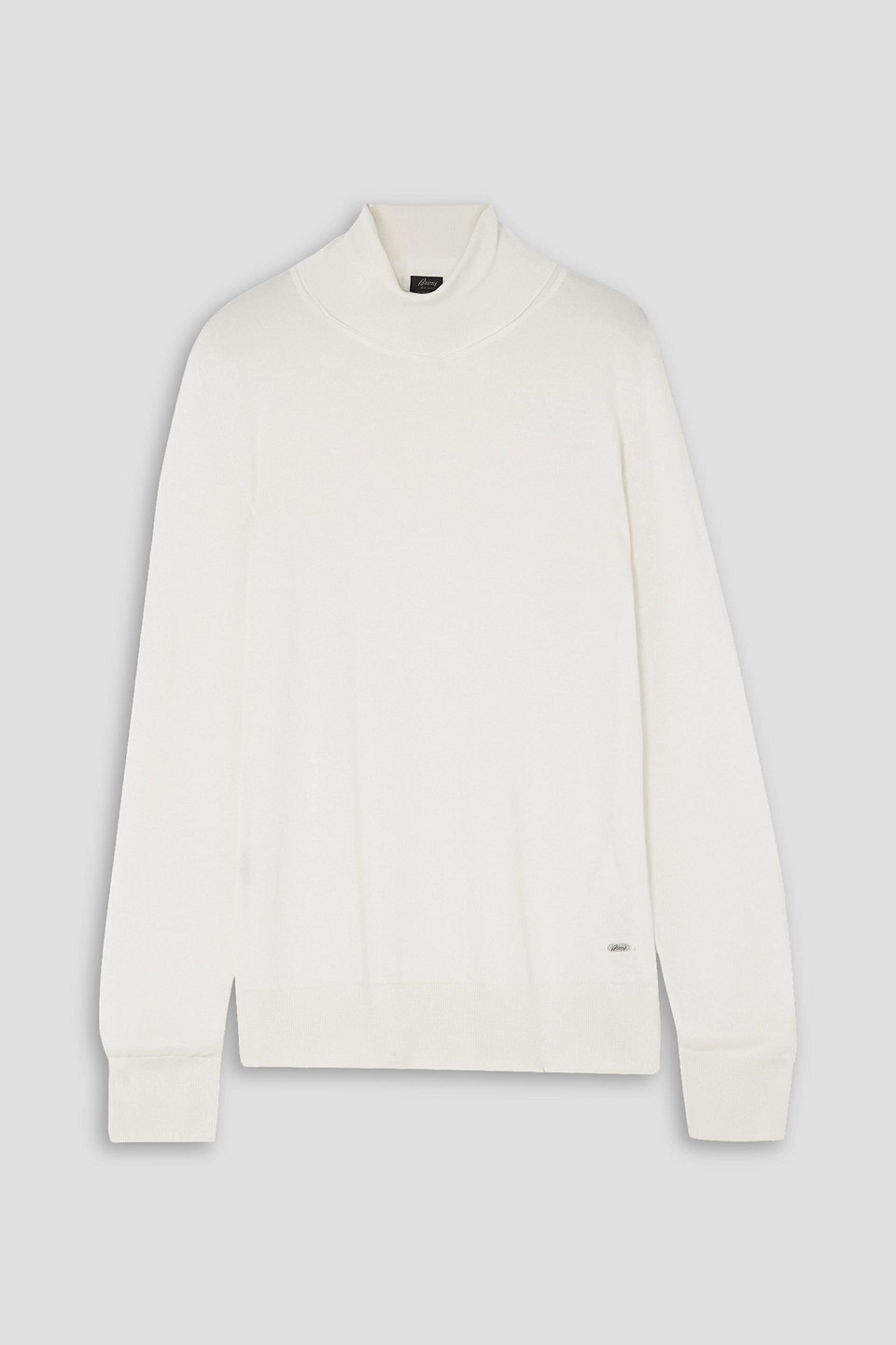 Brioni Cashmere And Silk-blend Turtleneck Sweater In Ivory
