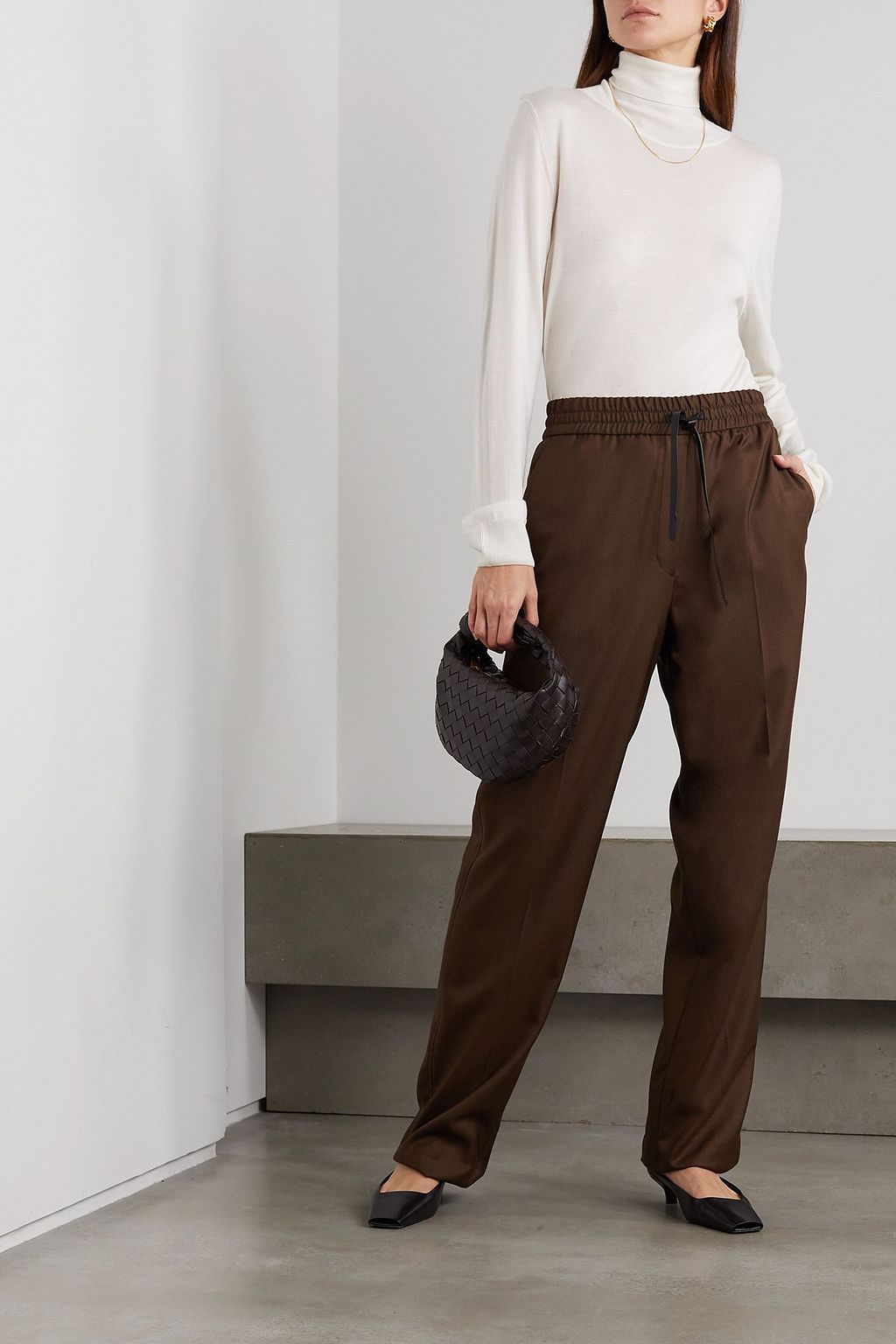 BRIONI Cashmere and silk-blend turtleneck sweater