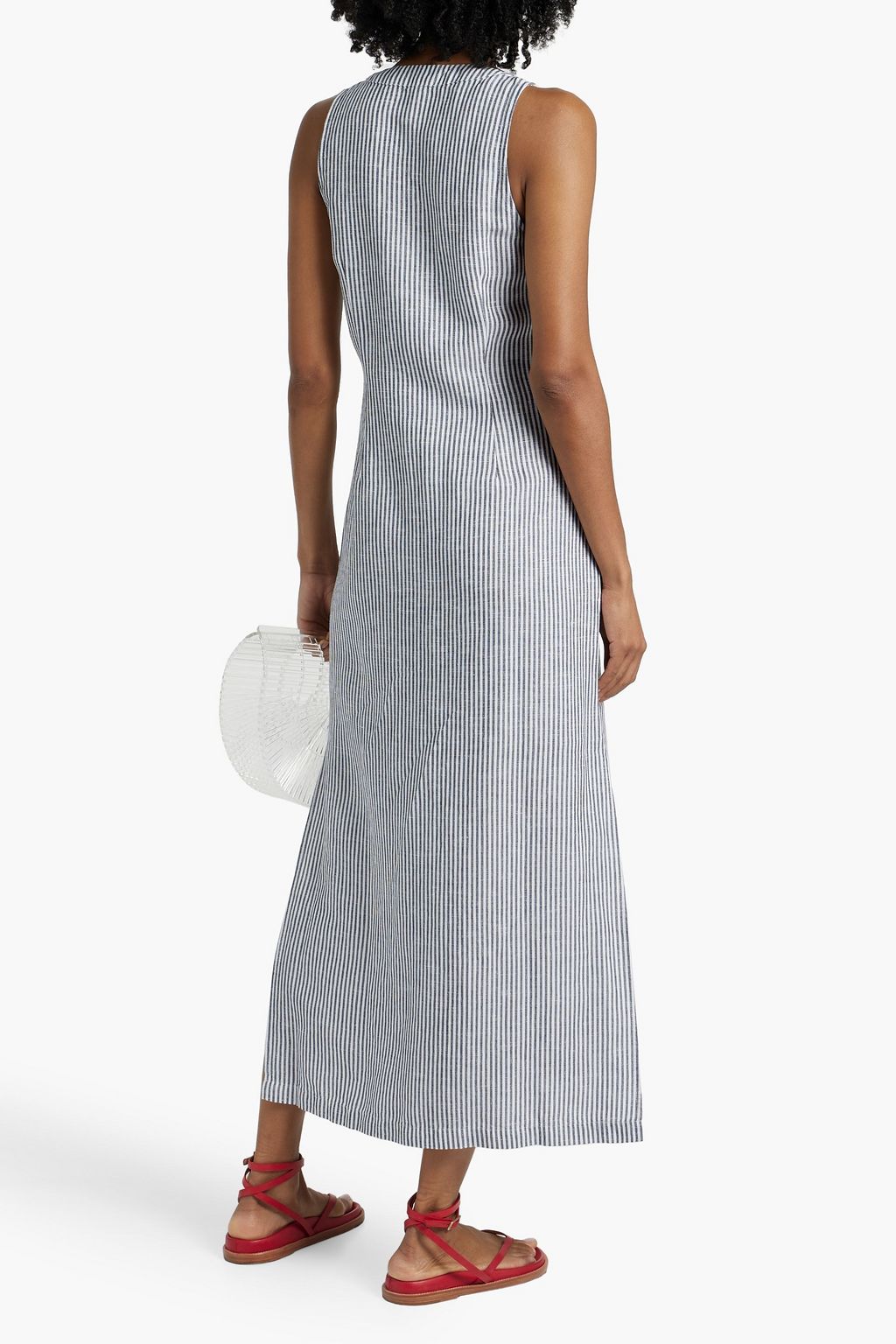 ONIA Striped linen and Lyocell-blend maxi dress
