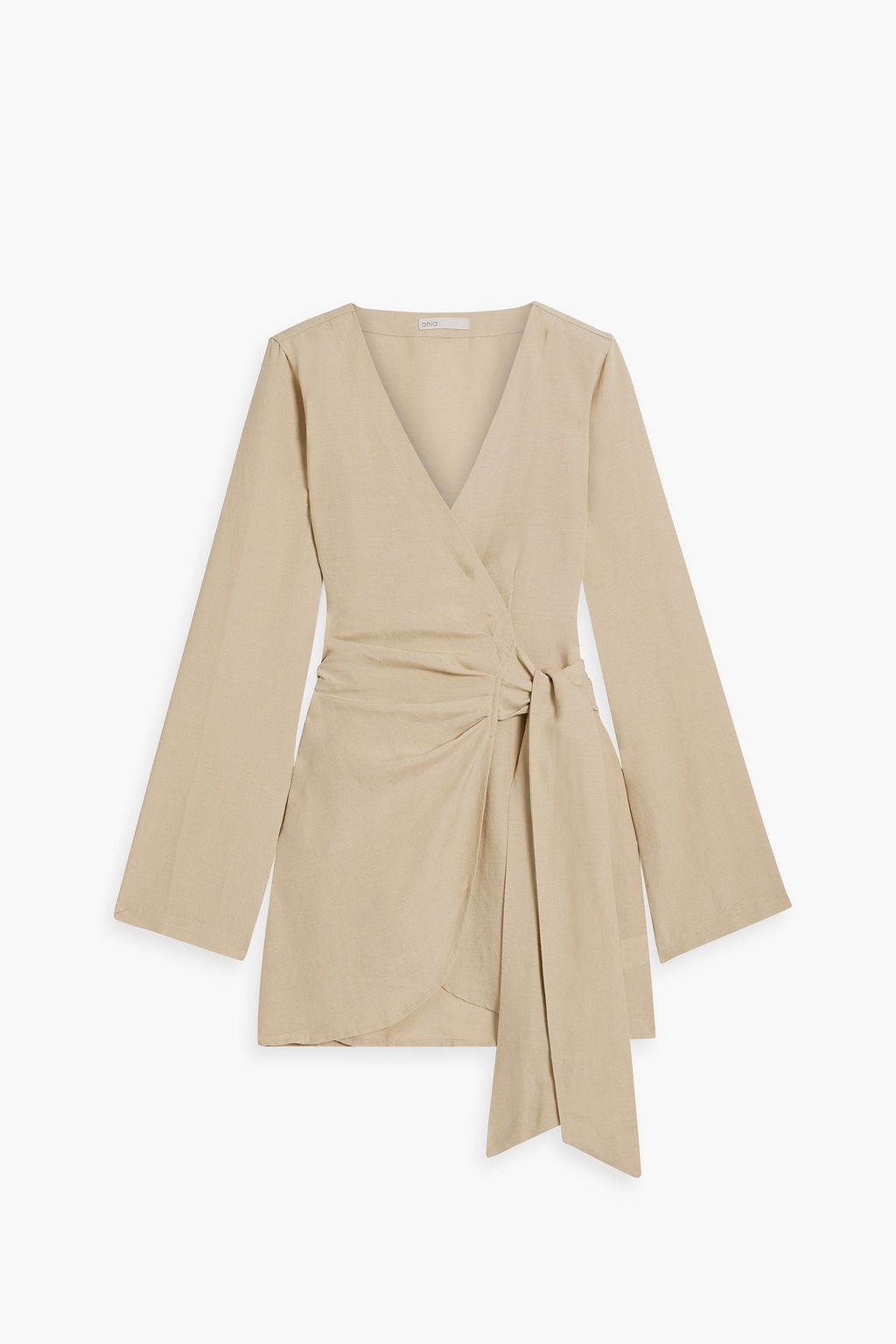 Neutral wrap dress on sale