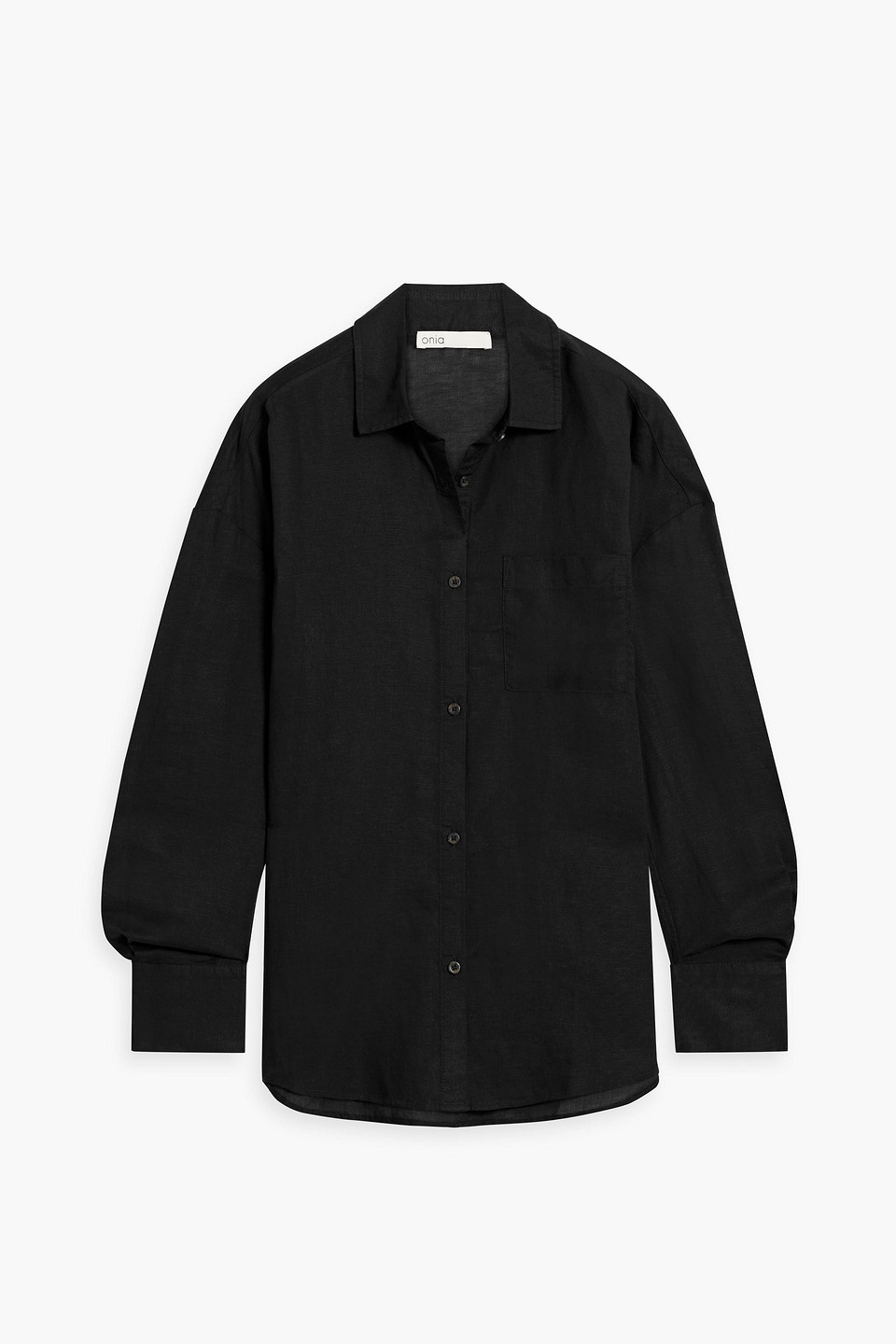 Onia Linen And Lyocell-blend Shirt In Black