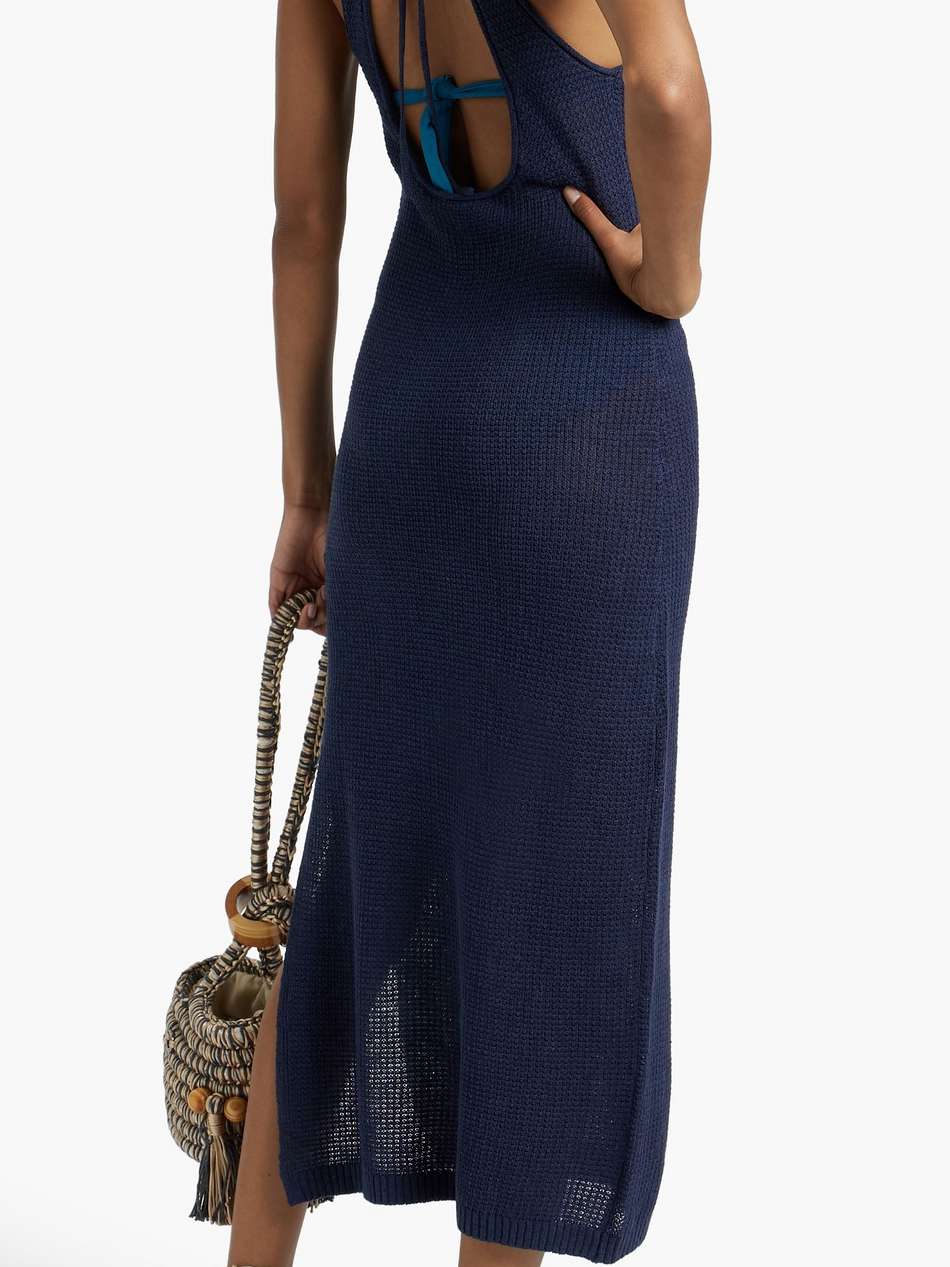 cutout linen maxi dress