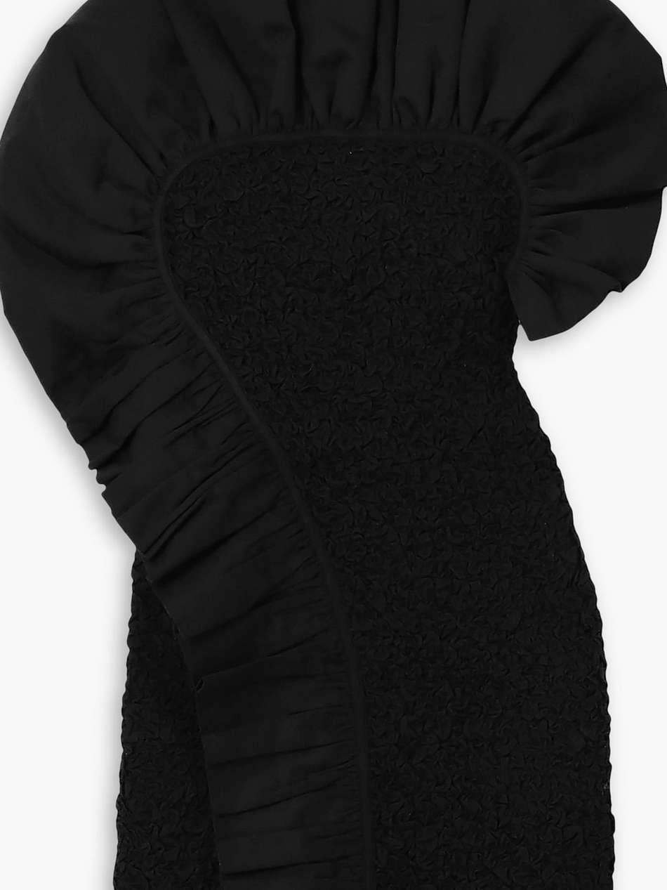 alycia ruffled poplin-trimmed popcorn cotton-jersey mini dress