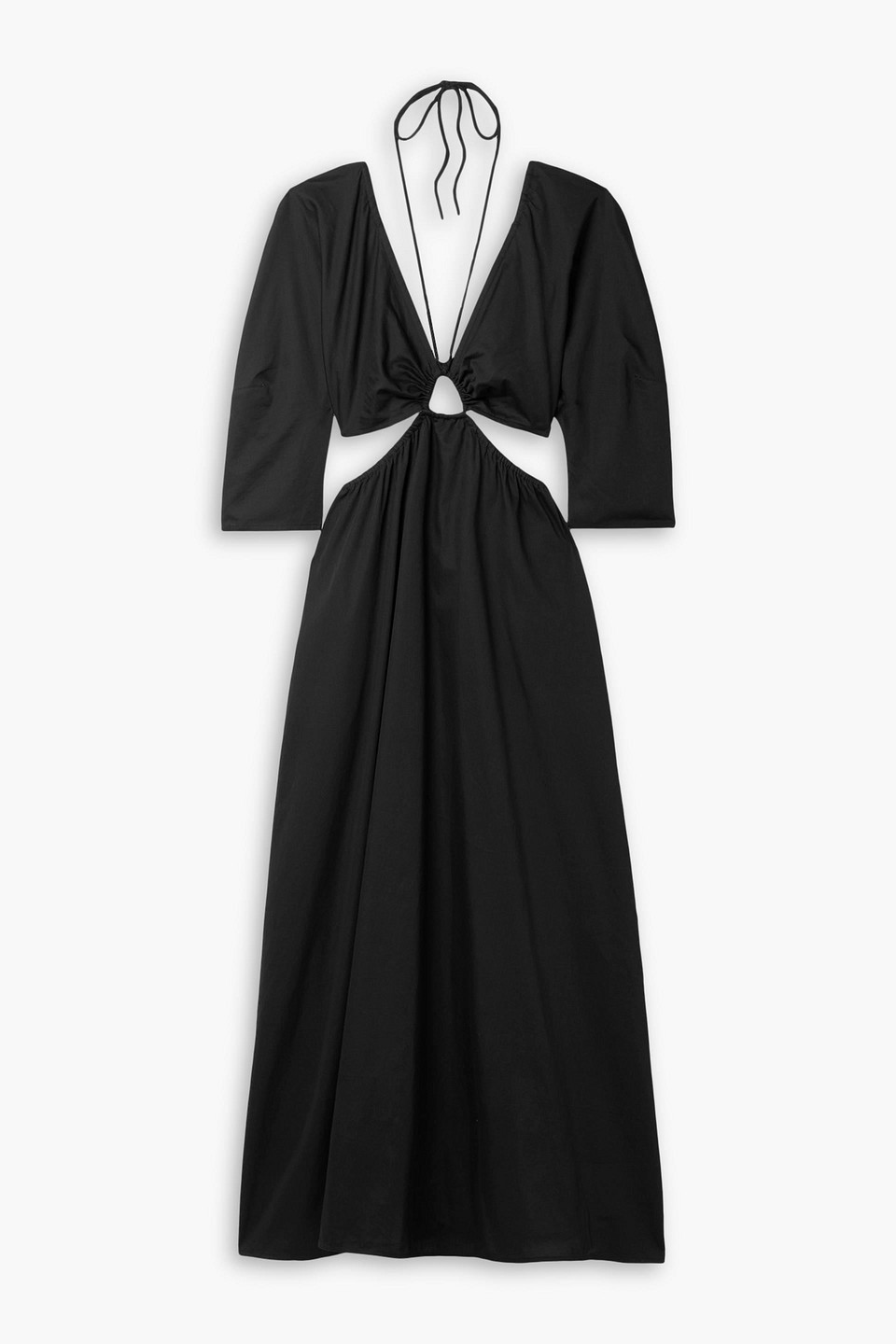 MARA HOFFMAN SHAINA CUTOUT COTTON-POPLIN HALTERNECK MAXI DRESS