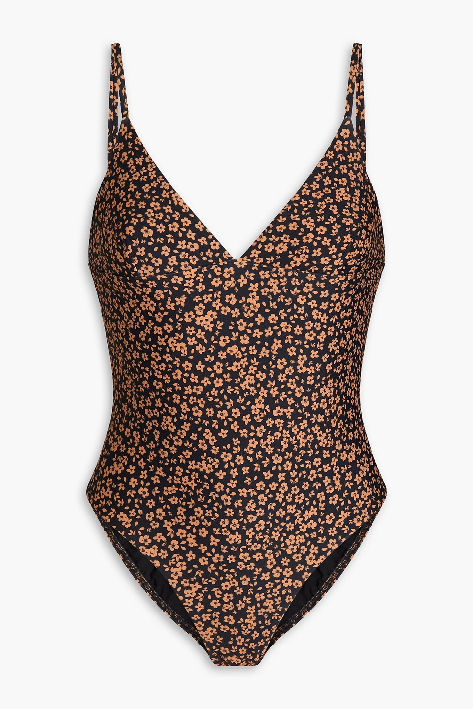 【MATTEAU】the plunge floral-print swimsuit Matteau The Plunge Floral-print Swimsuit In Black | ModeSens