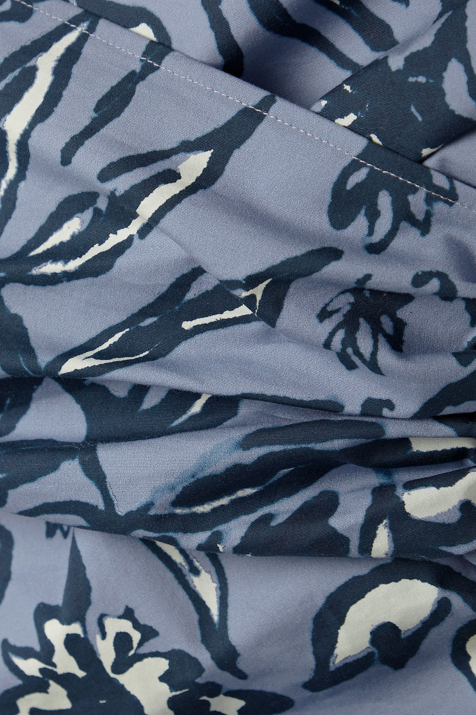 Altuzarra Pella Off-the-shoulder Floral-print Cotton-blend Poplin Peplum Top In Slate Blue