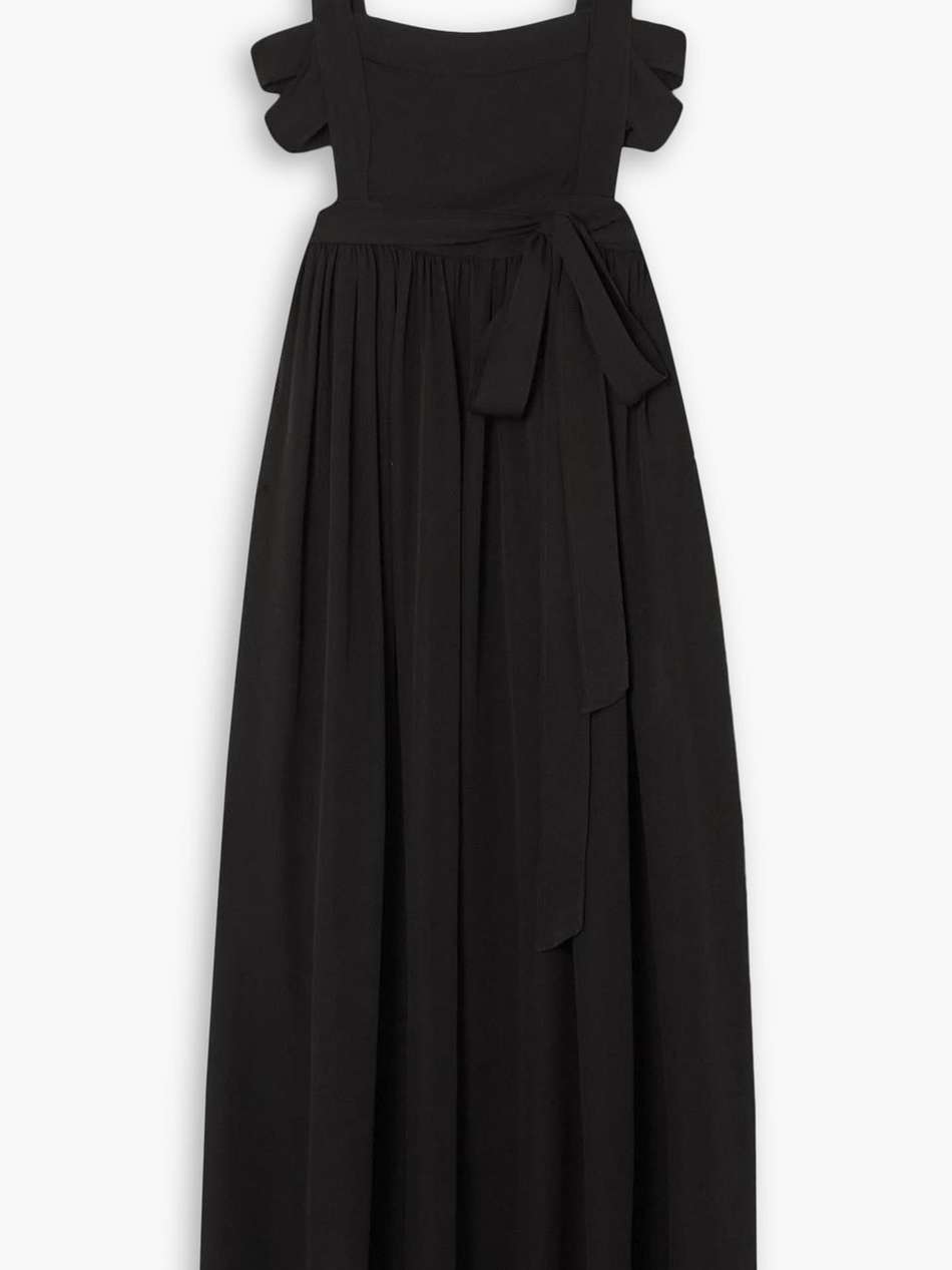 bandage cutout silk-georgette maxi dress