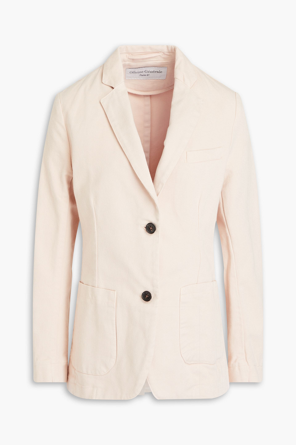 Officine Generale Paola Denim Blazer In Pastel Pink