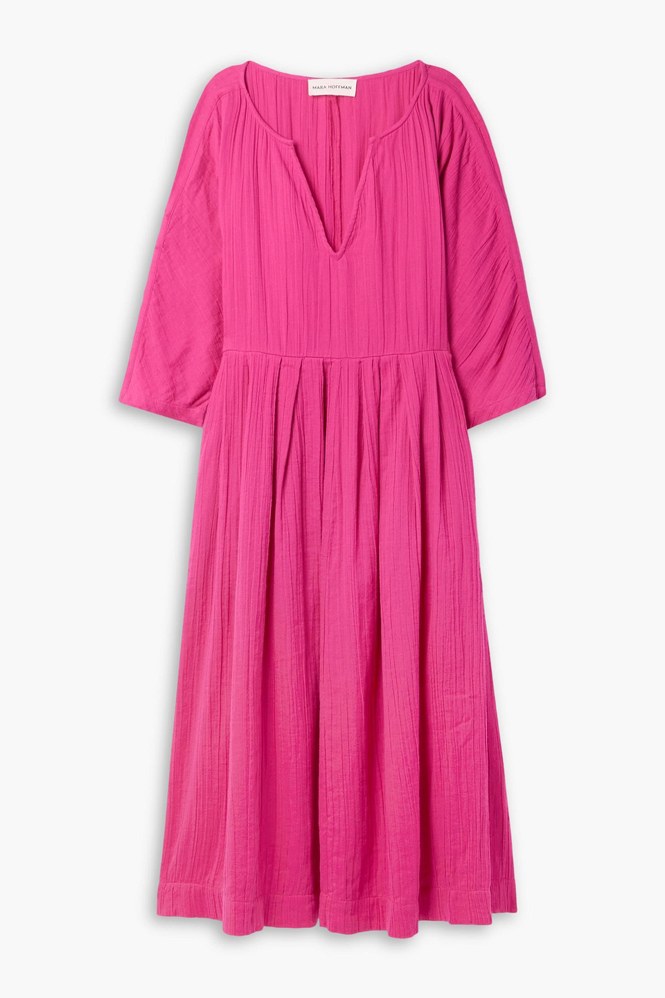 Chloe pleated cotton-gauze midi dress