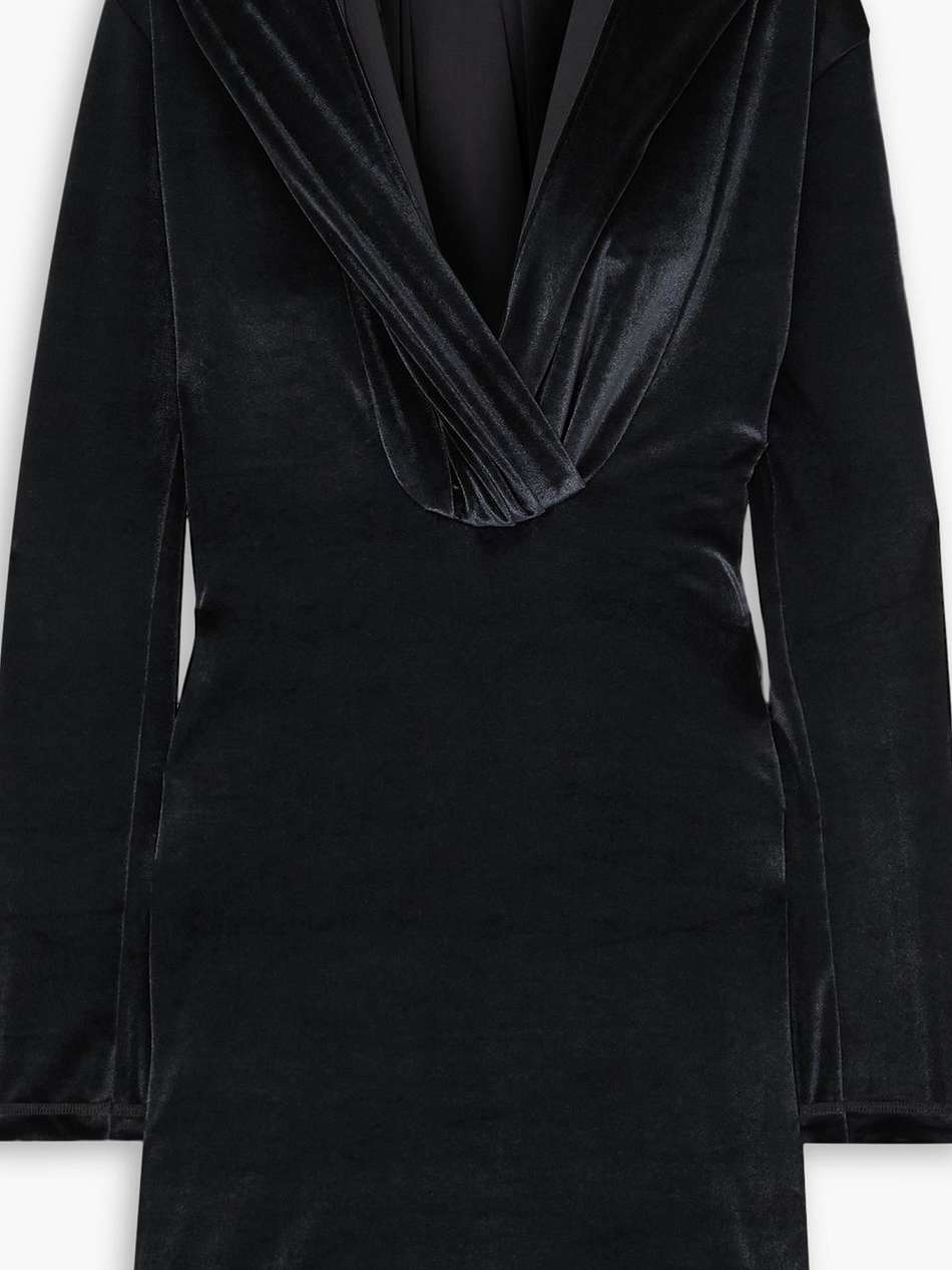 grace hooded velvet mini dress