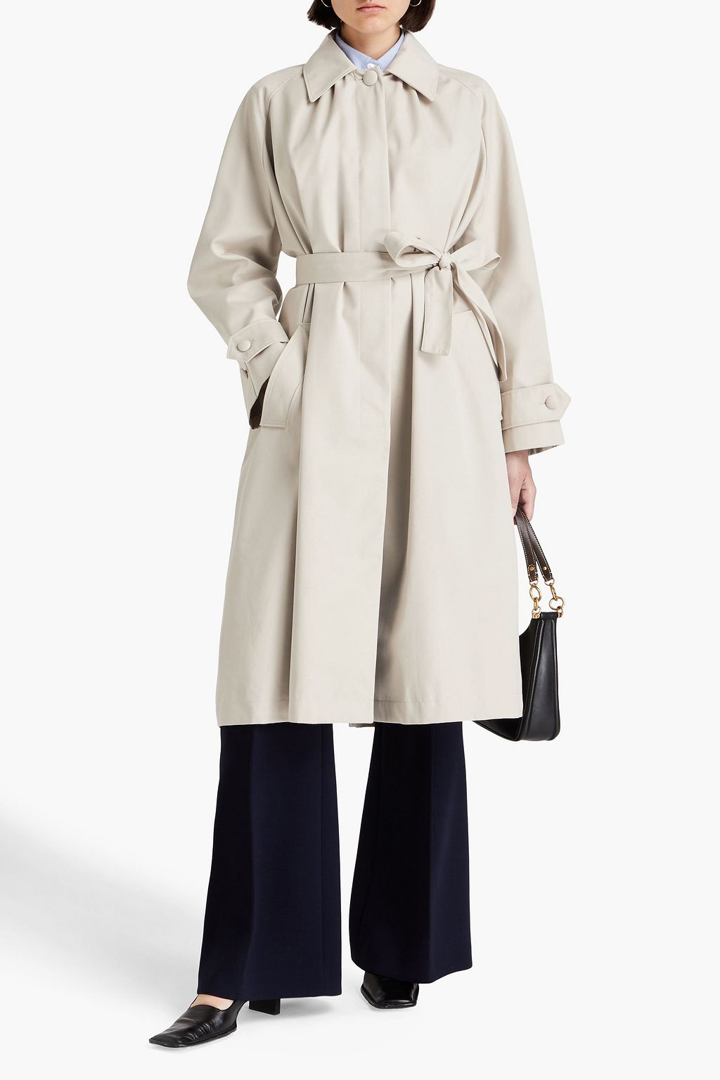 OFFICINE GÉNÉRALE Ophelia pleated twill raincoat