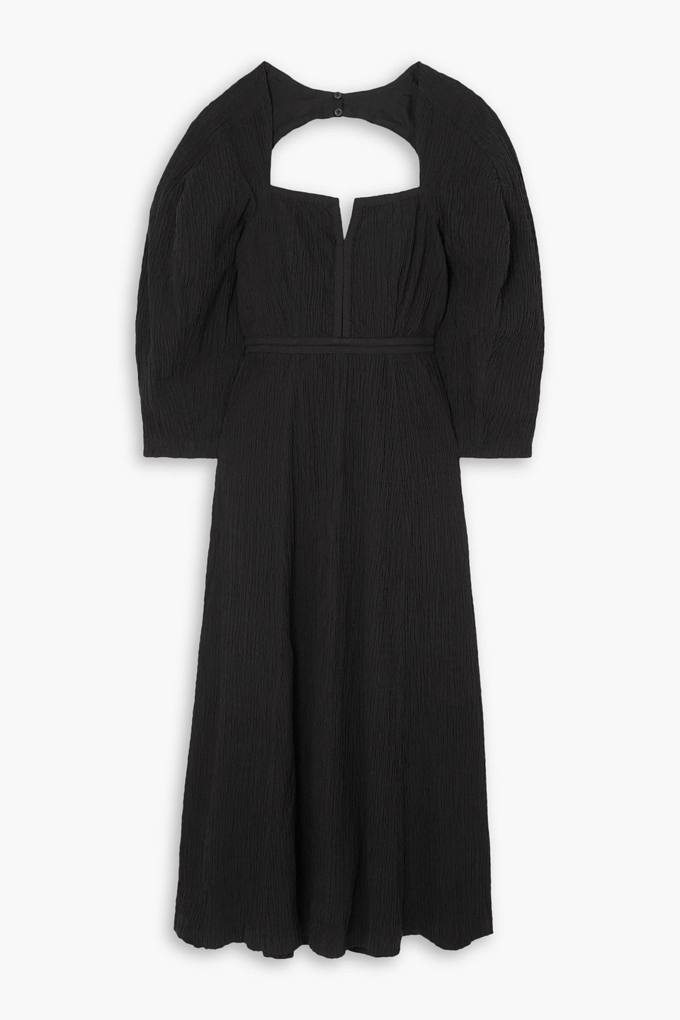Mara Hoffman Violeta Textured Stretch Organic Cotton Midi Dress In Black