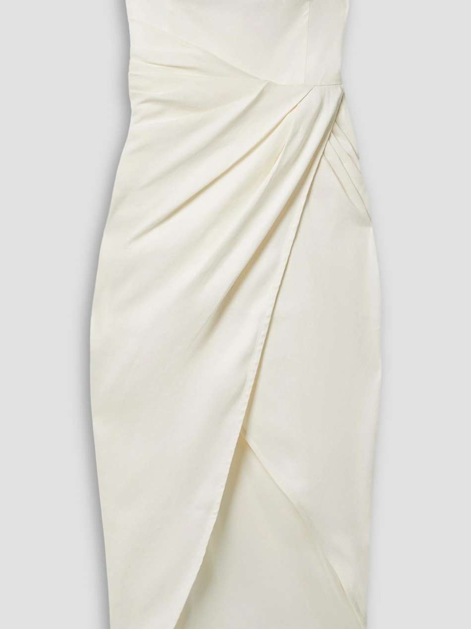 lica strapless wrap-effect linen-blend midi dress