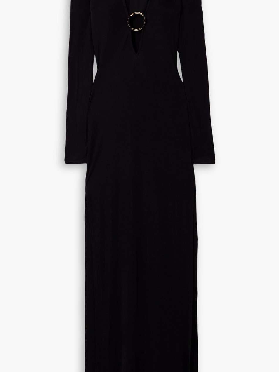 helios embellished stretch-jersey maxi dress