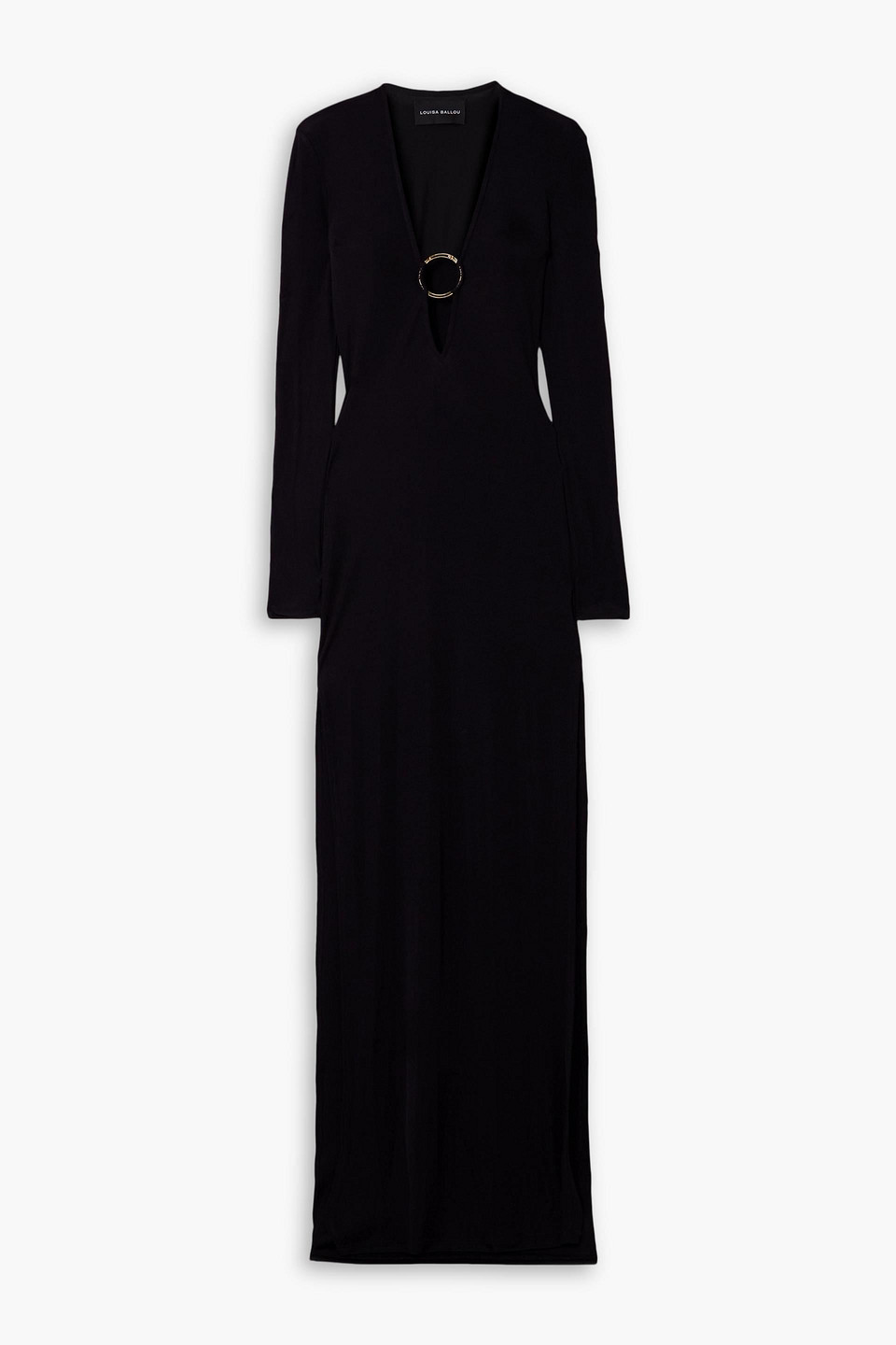 Louisa Ballou Helios Embellished Stretch-jersey Maxi Dress In Black
