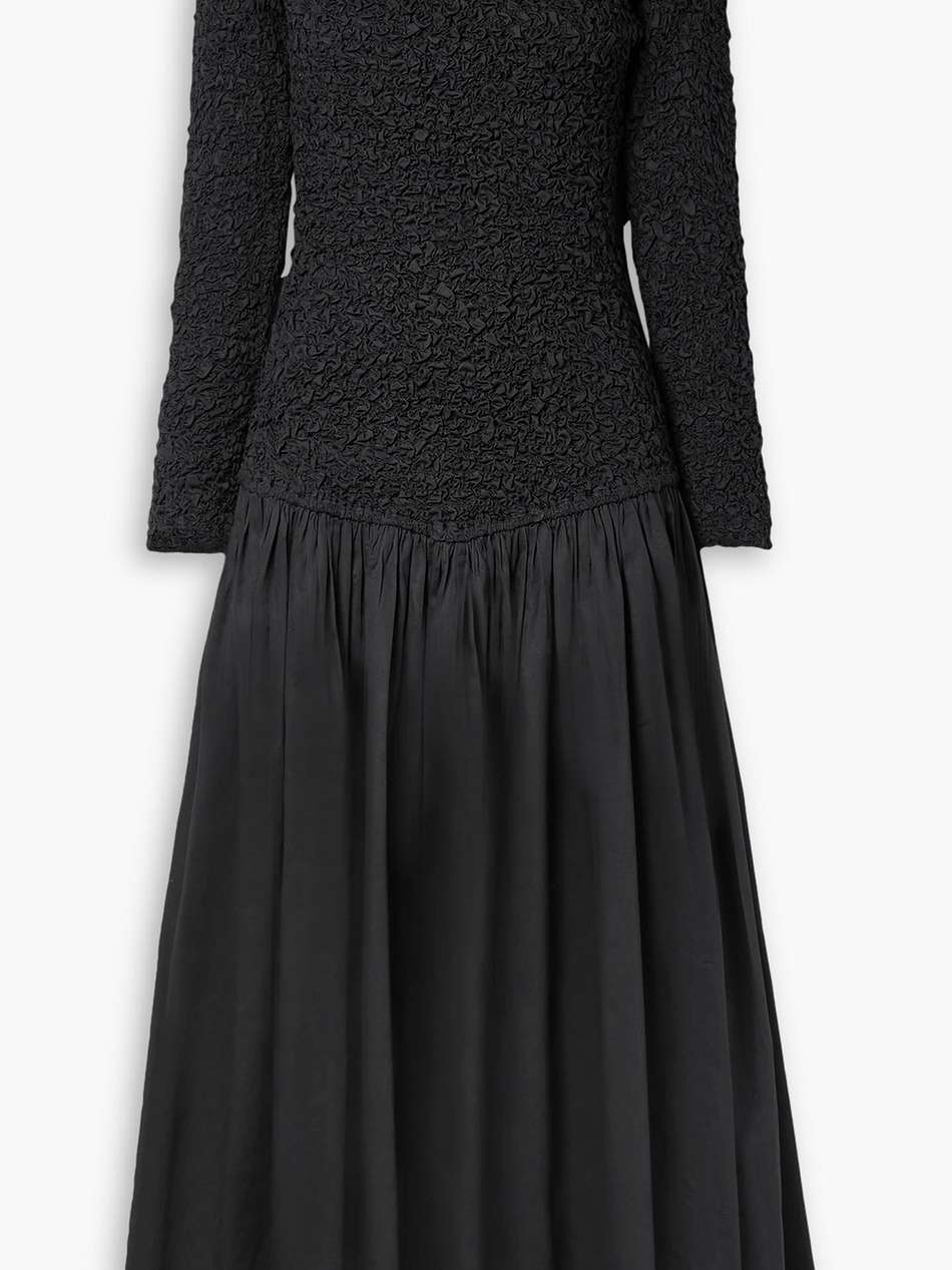mereba cotton-poplin and popcorn jersey midi dress