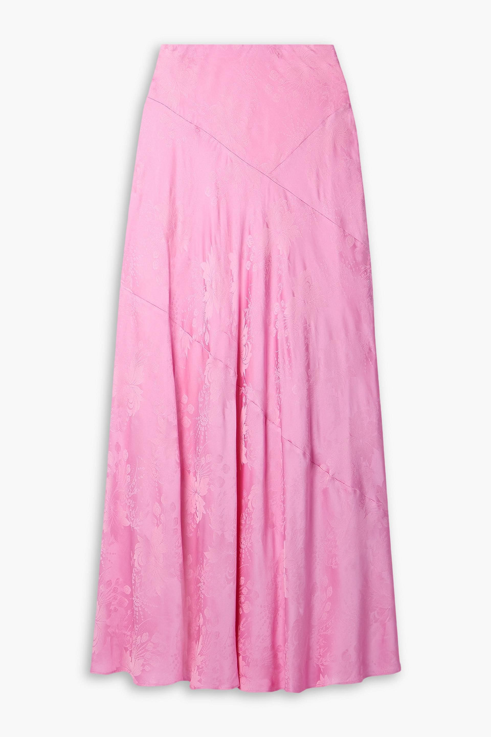 Loveshackfancy Booker Satin-jacquard Maxi Skirt In Pink