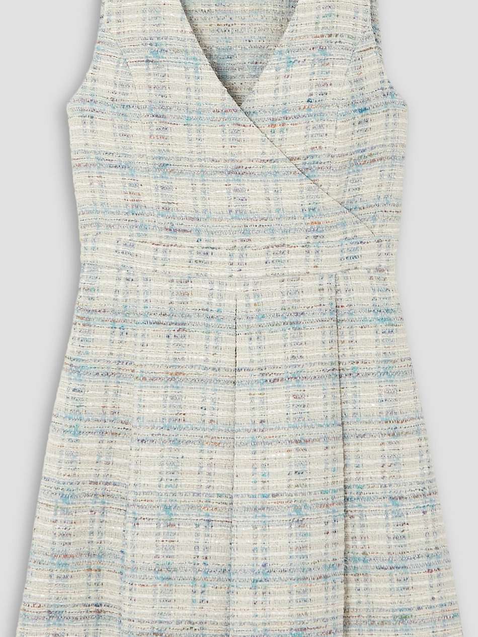 wrap-effect cotton-blend tweed mini dress