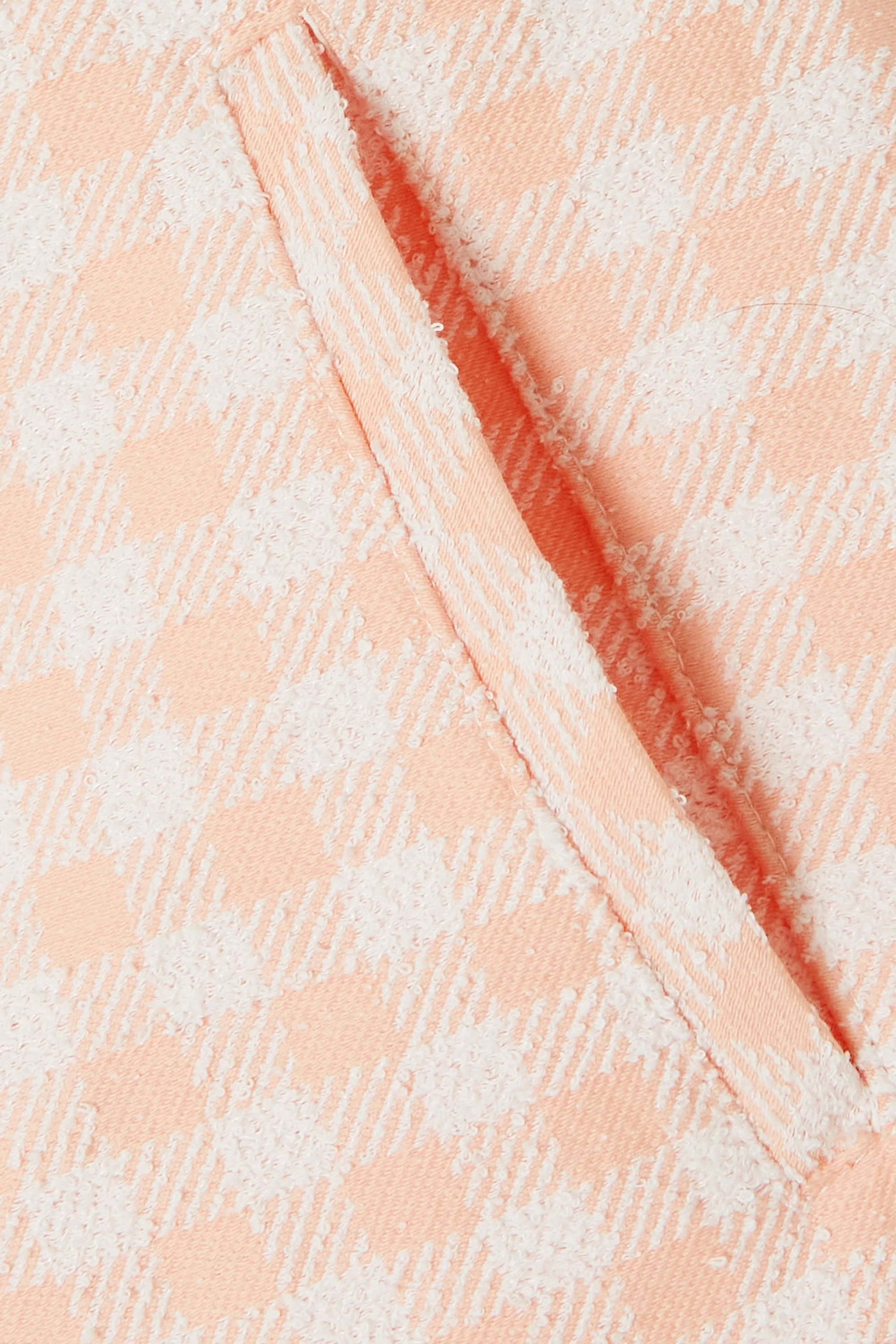 Lisa Marie Fernandez Cropped gingham cotton-blend bouclé straight-leg pants thumbnail