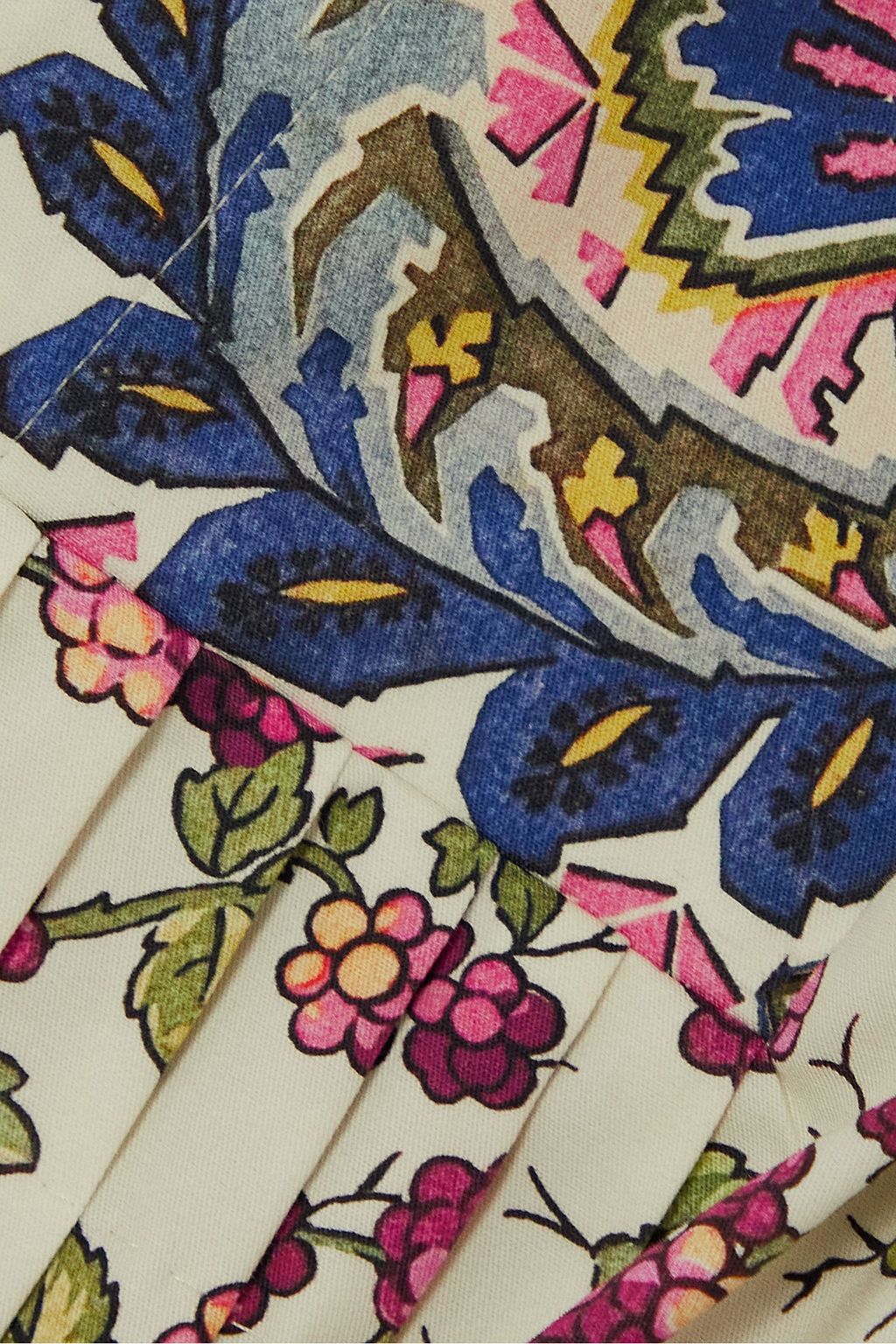 ETRO فستان متوسط الطول من مزيج قطن البوبلين بطبعة الأزهار