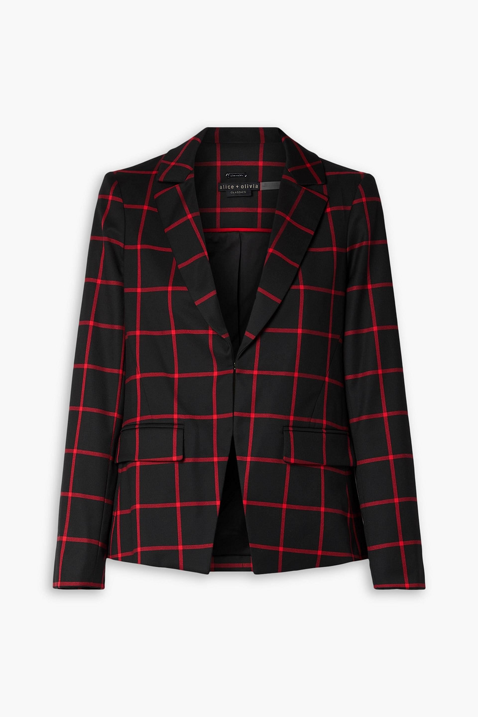 ALICE AND OLIVIA MYA CHECKED TWILL BLAZER