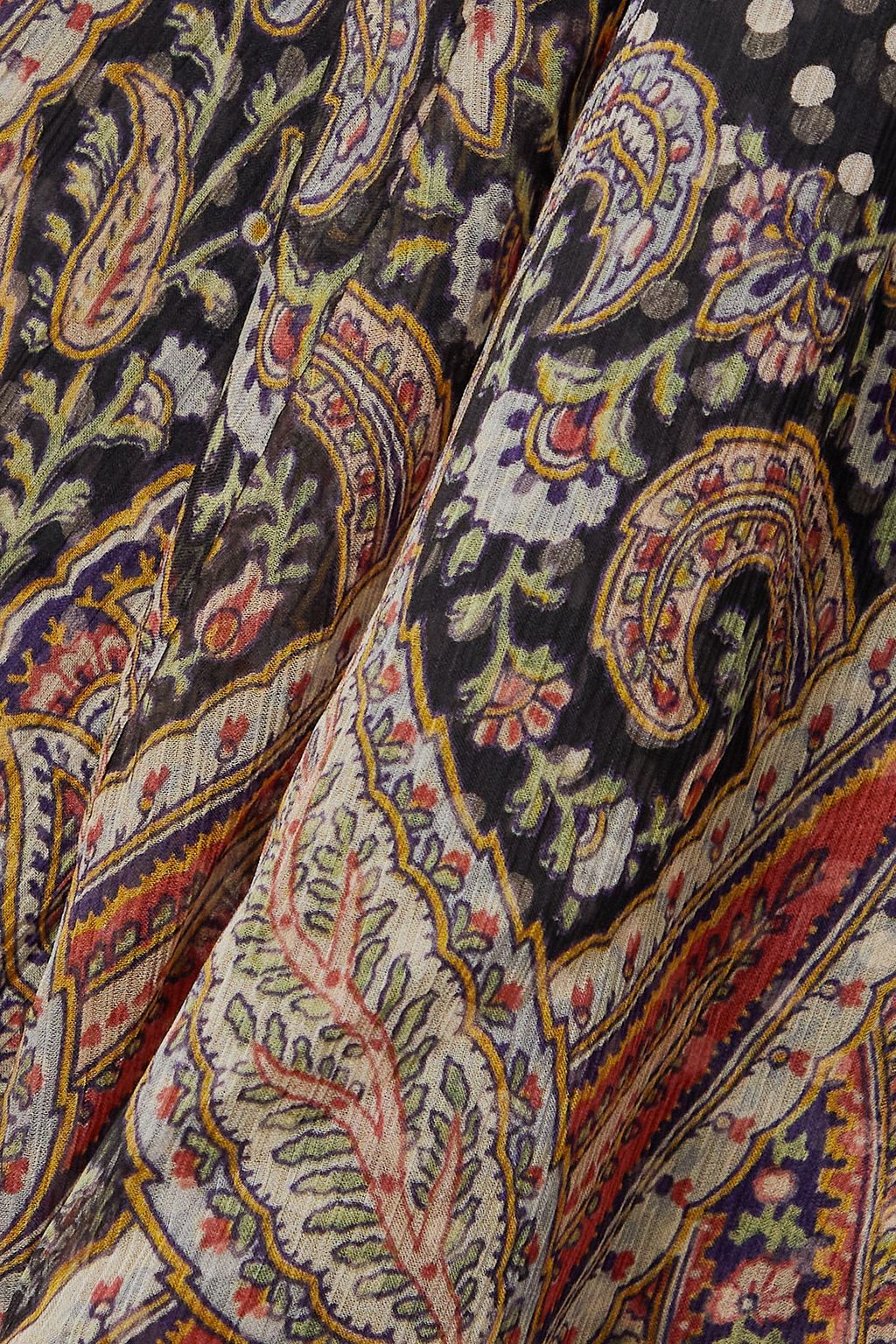 ETRO Lace-trimmed printed silk-chiffon maxi dress