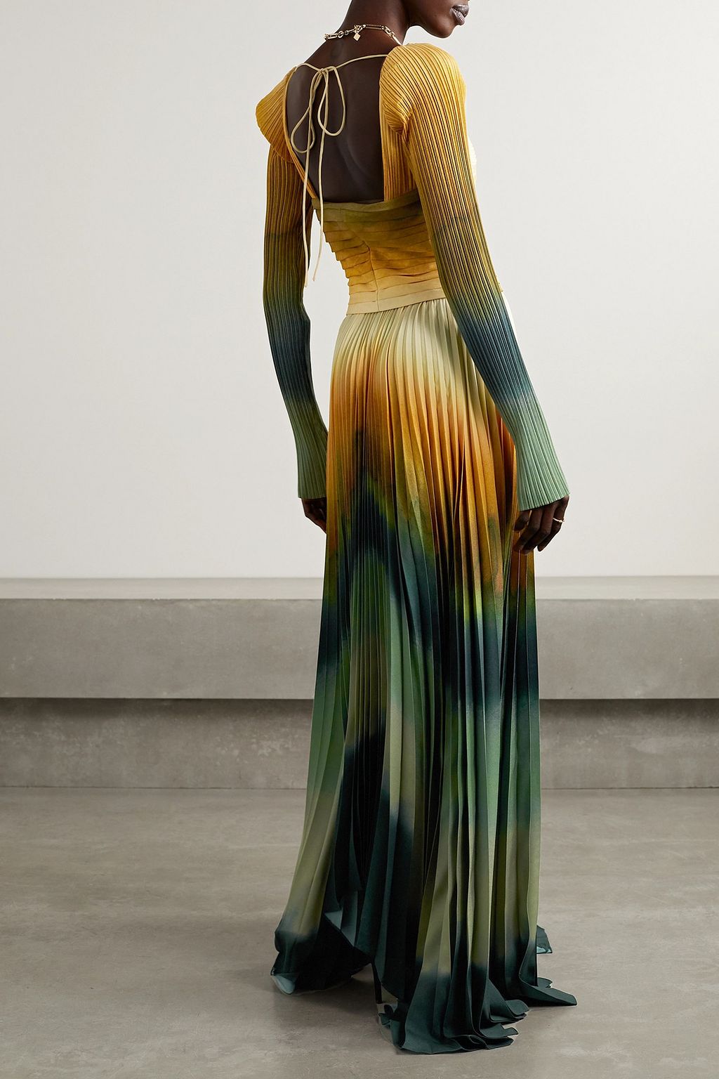 ALTUZARRA Varvara tie-dyed plissé crepe de chine maxi dress