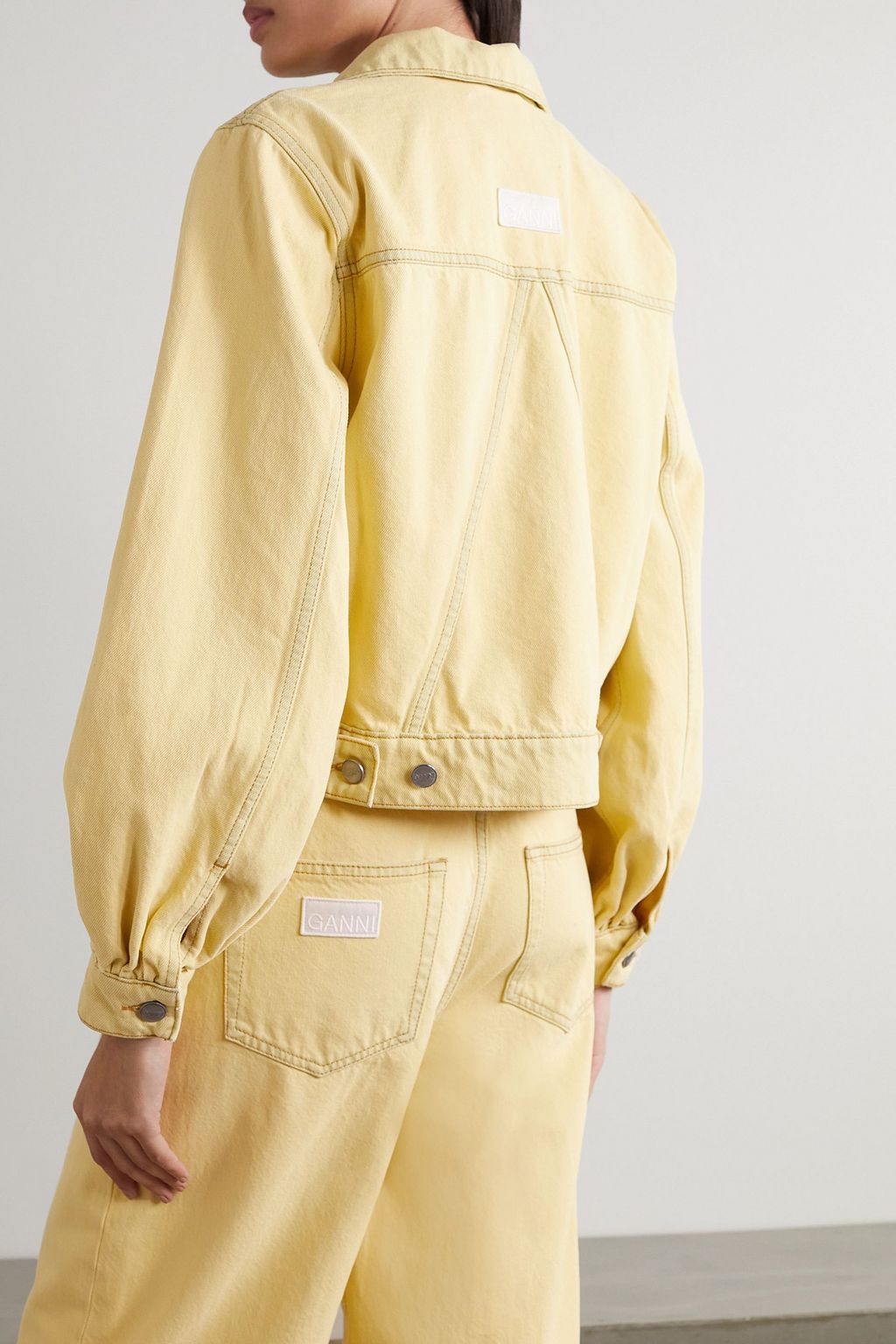 GANNI Gebleichte Jeansjacke aus Bio-Denim
