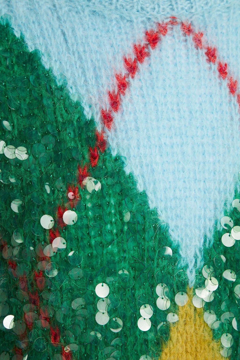 GUCCI Sequin-embellished jacquard-knit wool-blend mini dress