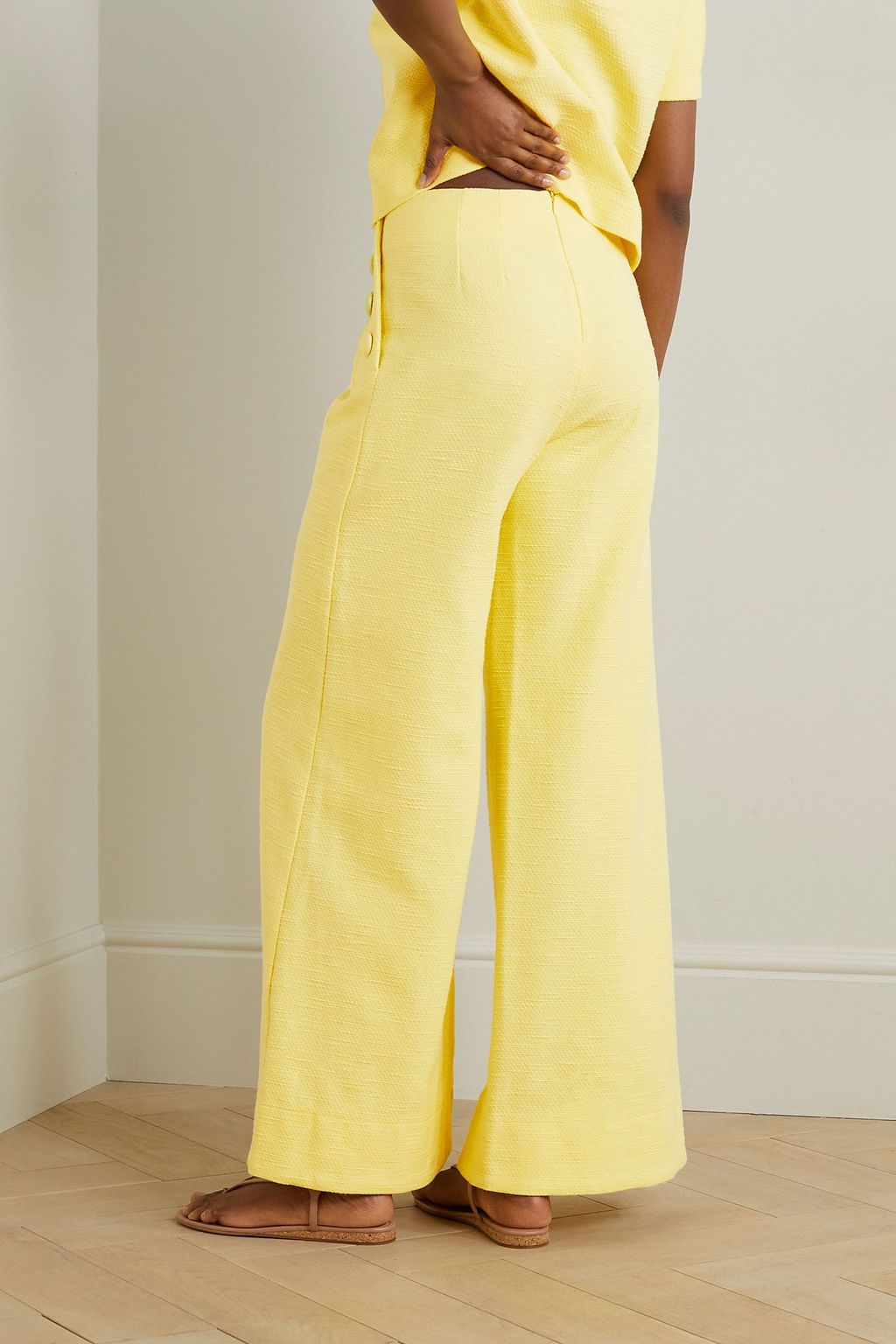 LISA MARIE FERNANDEZ Sailor cotton-blend bouclé wide-leg pants
