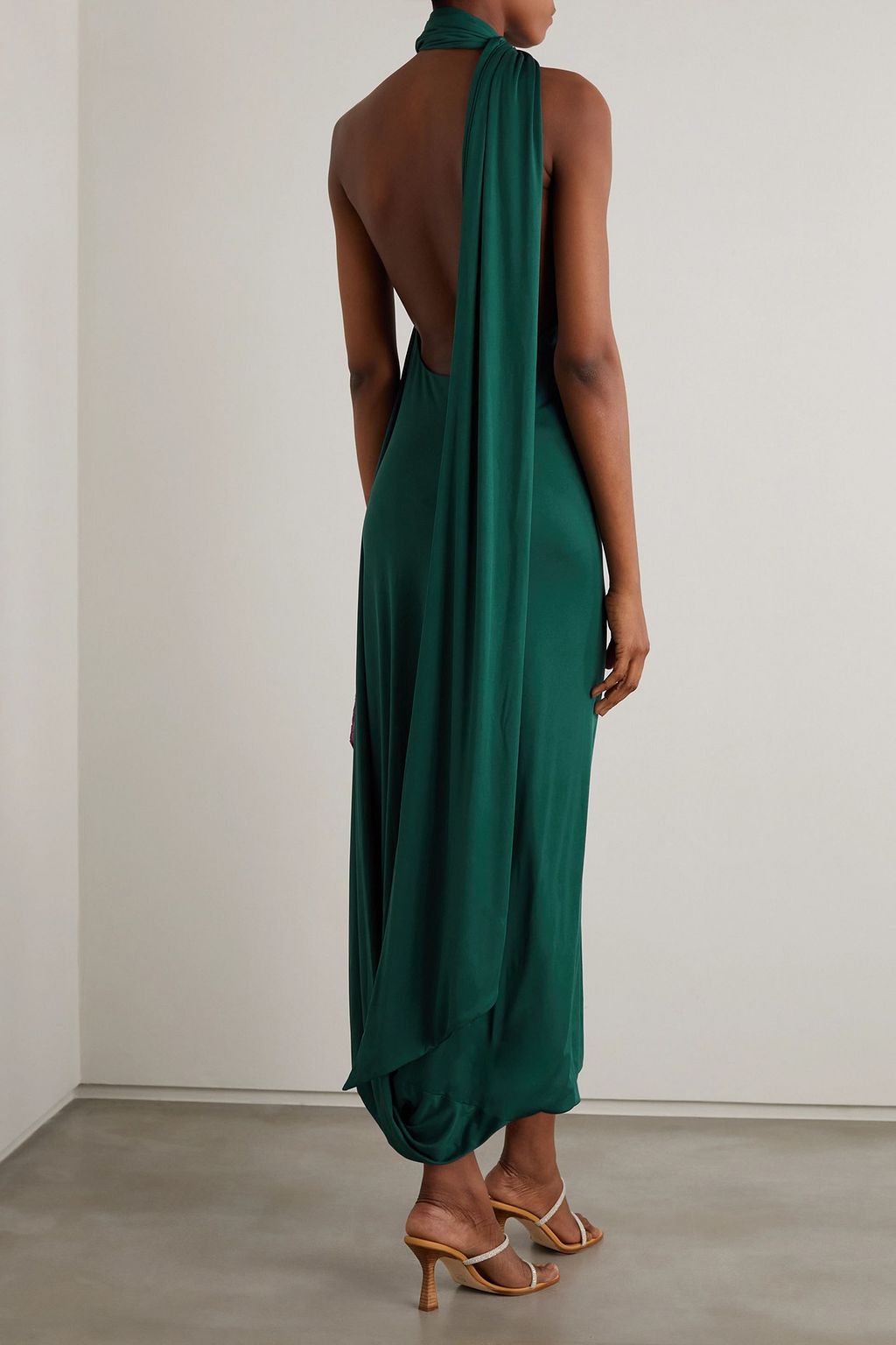 FERRAGAMO Draped jersey halterneck maxi dress