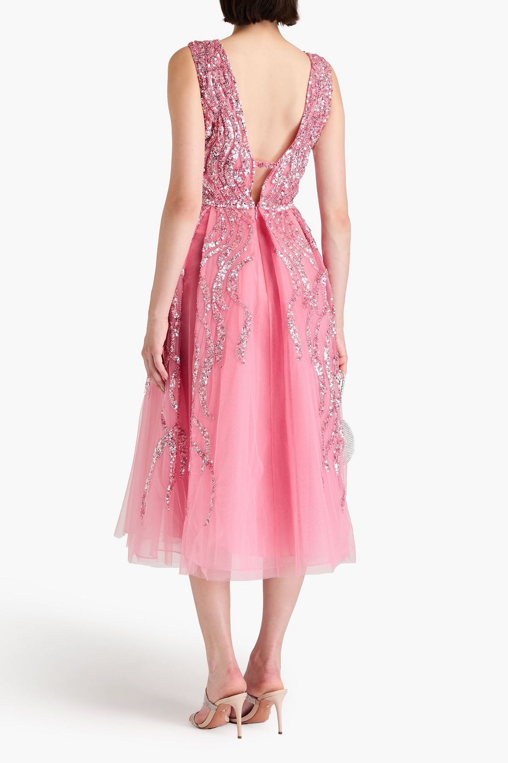 ZUHAIR MURAD 장식 디테일 튤 미디 드레스