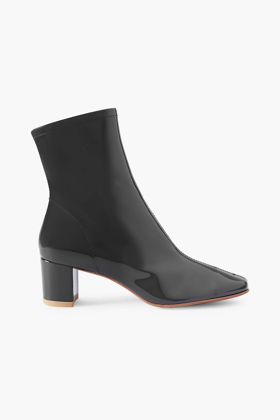By Far Sofia 60 Patent-leather Ankle Boots In Schwarz