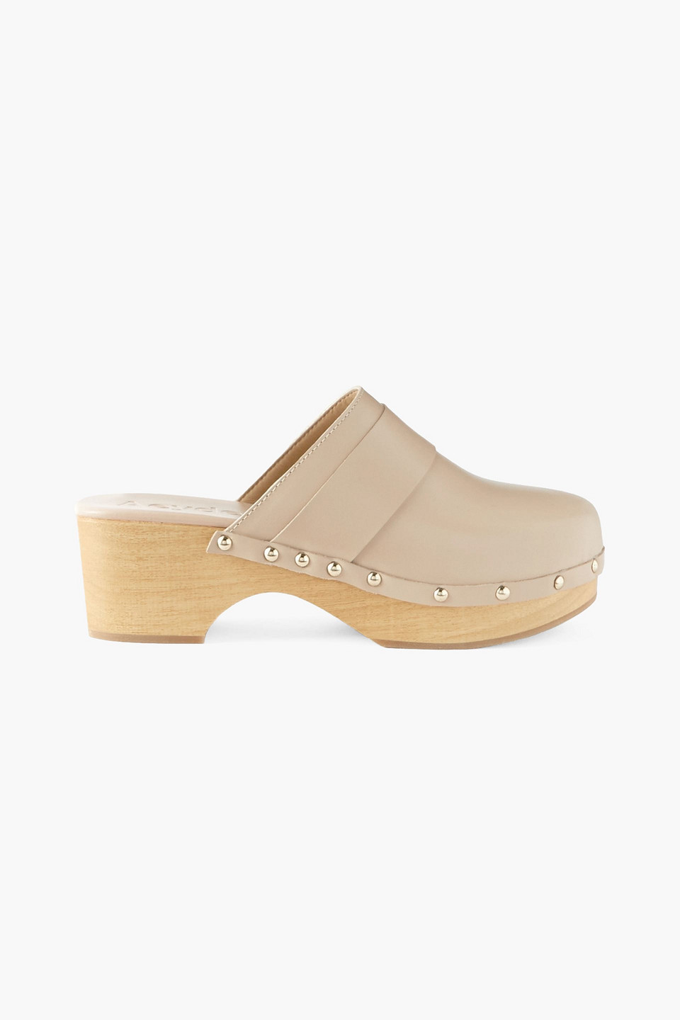 Aeyde 55mm Bibi Leather Clogs In Beige