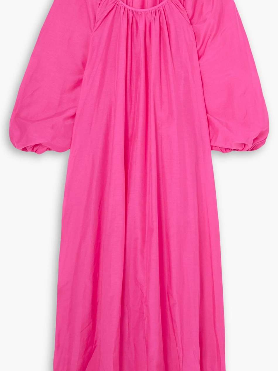 the decolette cotton and silk-blend maxi dress