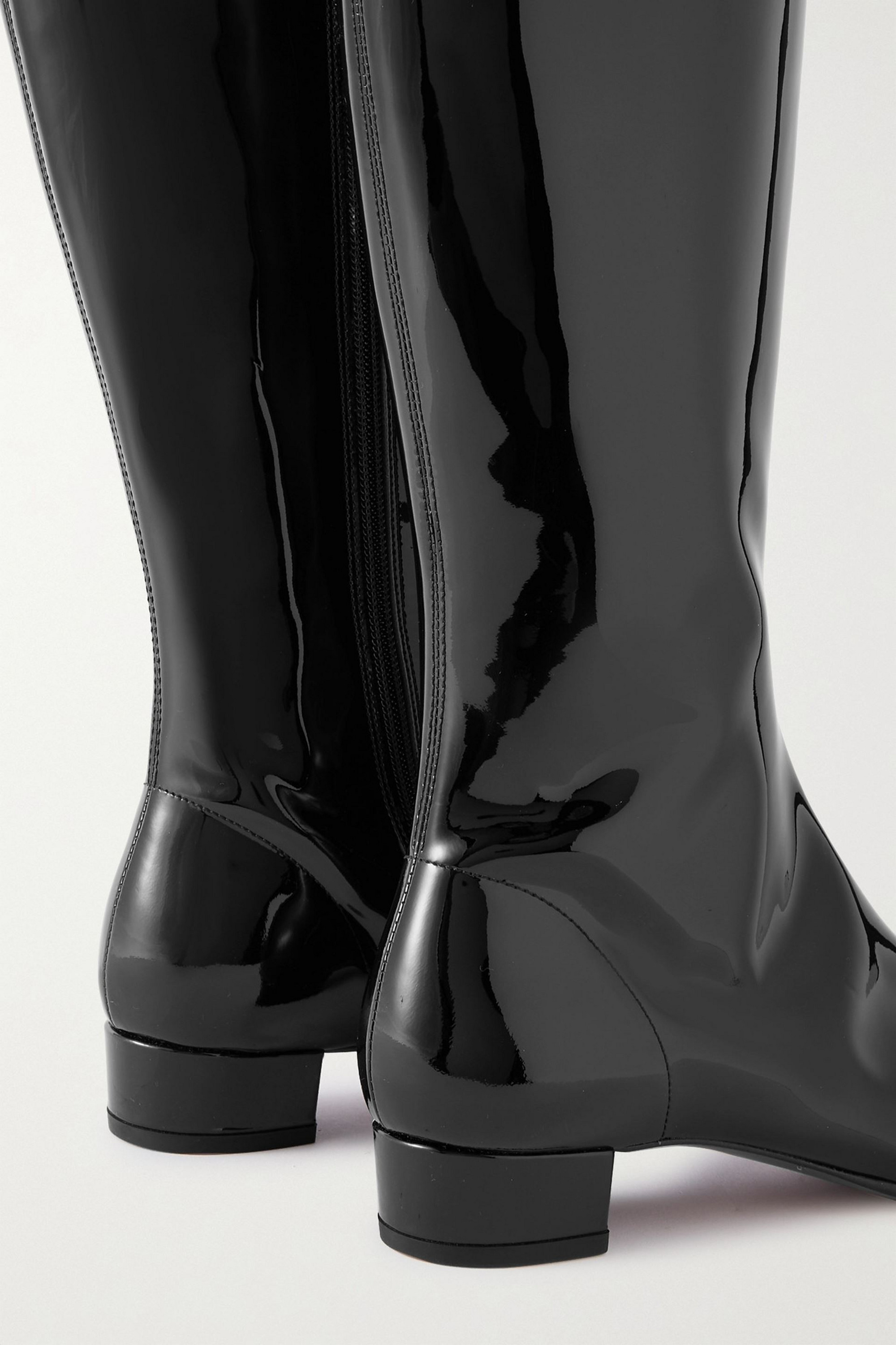 BY FAR Edie patent-leather knee boots