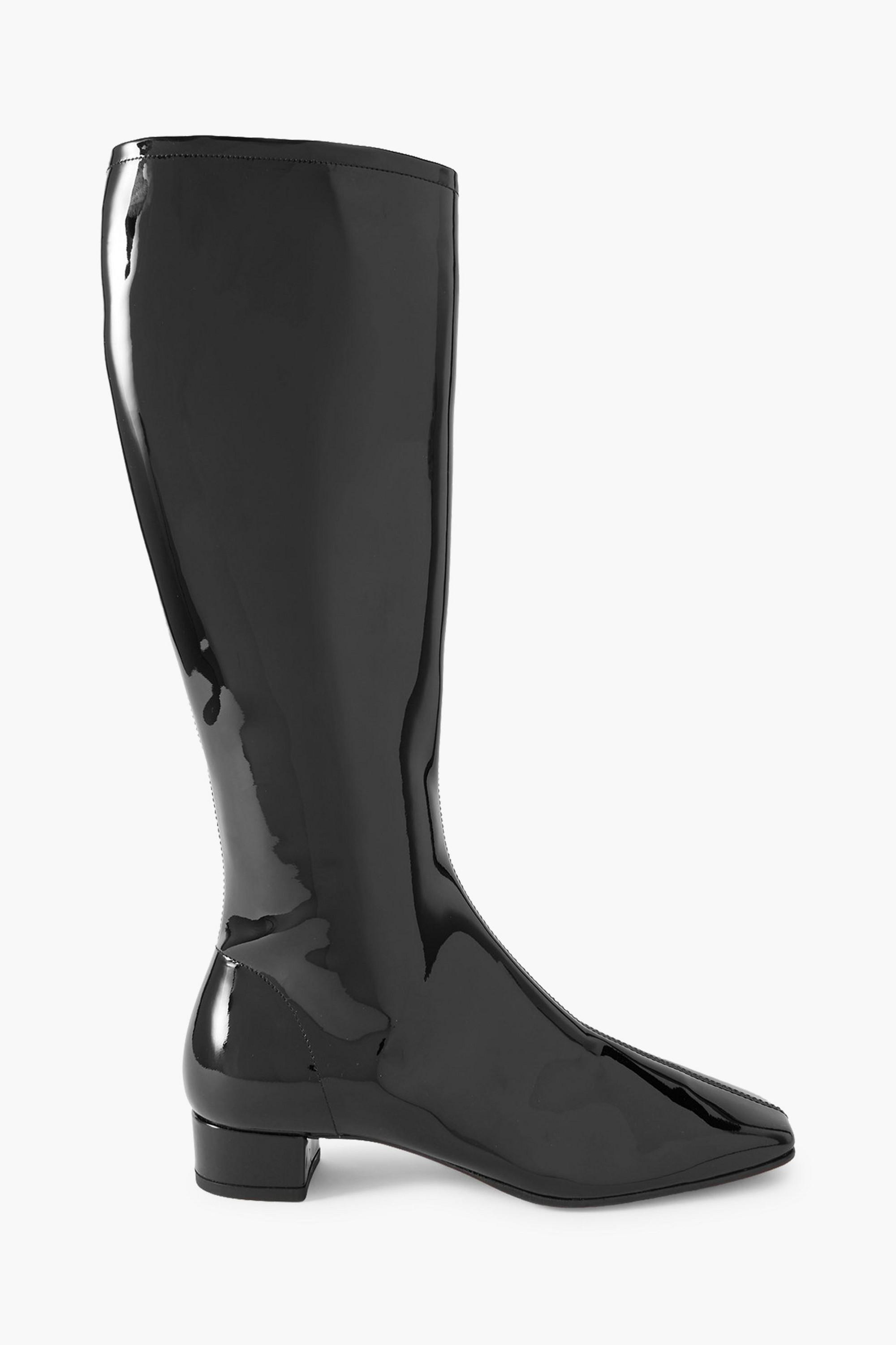 BY FAR Edie patent-leather knee boots